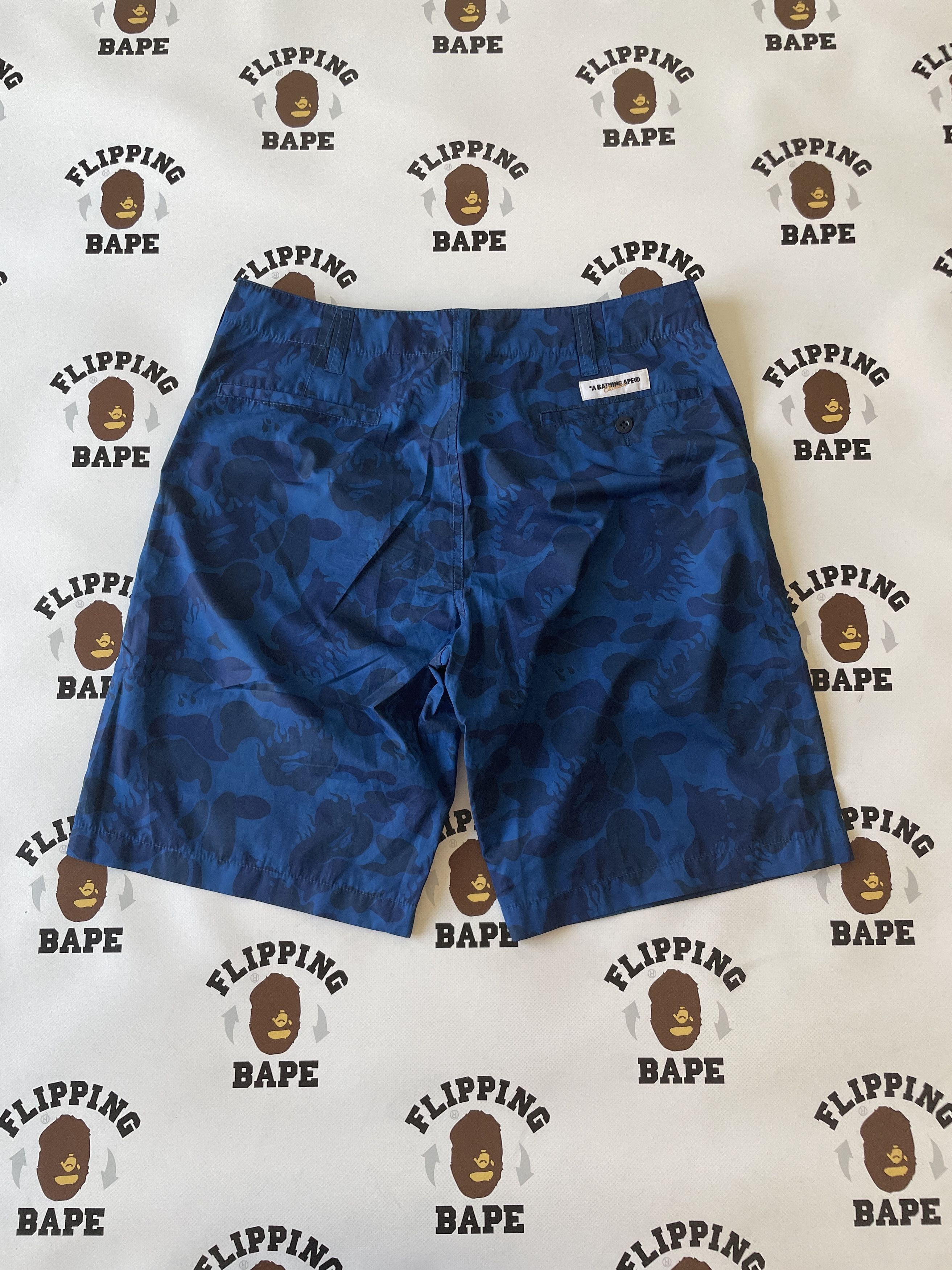 Bape FIRE CAMO BEACH SHORTS Size US 32 / EU 48 - 2 Thumbnail