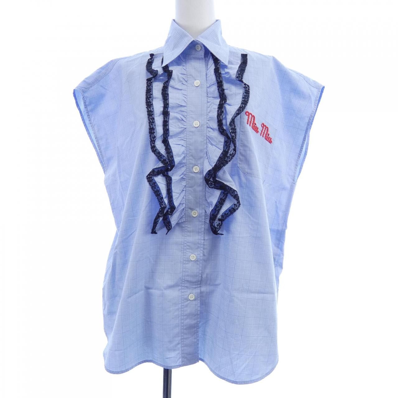 Miu Miu Miu Miu Miu Miu Short Sleeve Shirt Textile Tops MK1531 1YJD DUTY FREE for USA Size ONE SIZE - 1 Thumbnail