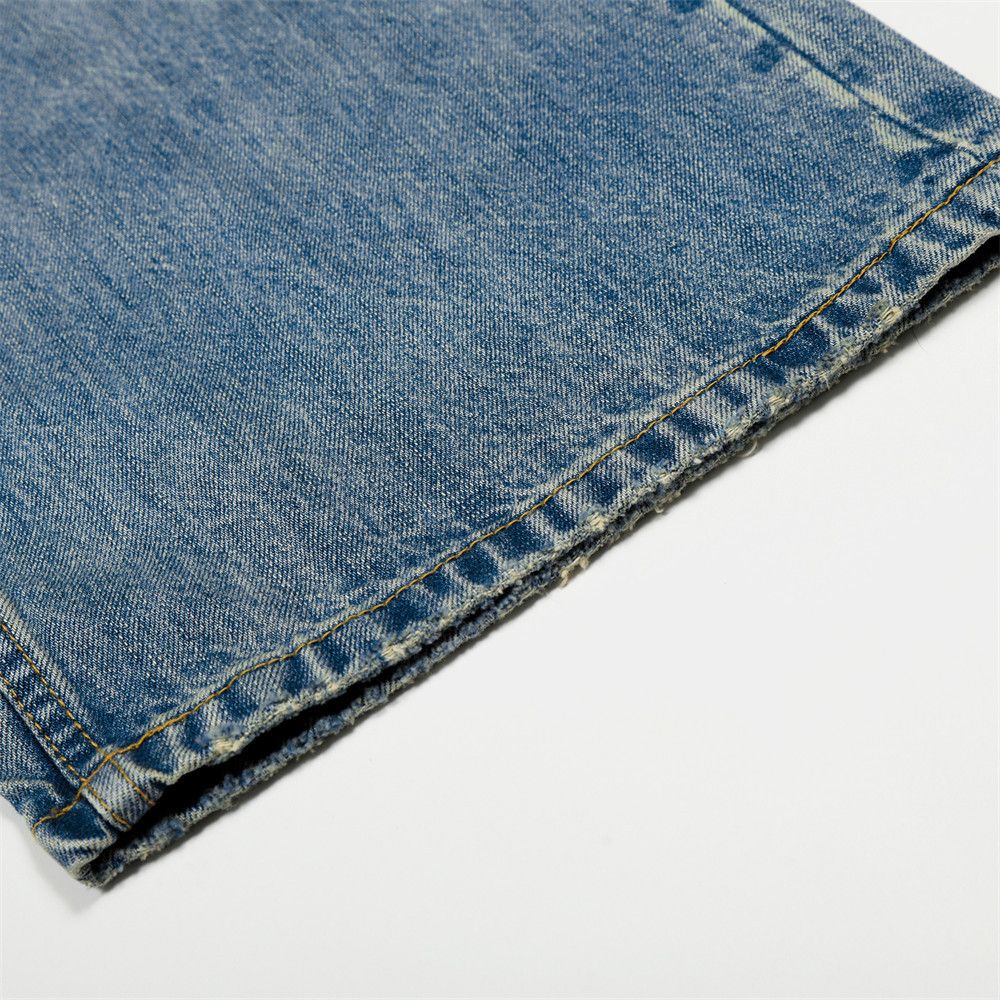 Jean Men's retro American washed distressed straight jeans Size US 32 / EU 48 - 5 Thumbnail