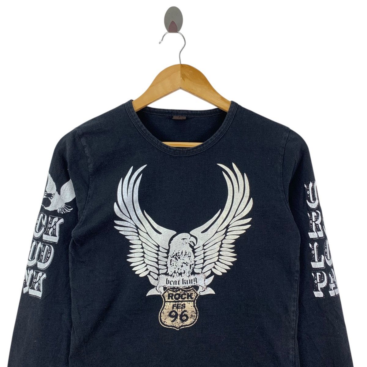 Vintage BEAT KING Rock Fes 96 Falcon Rider Motorcycle Tshirt Size US L / EU 52-54 / 3 - 2 Thumbnail