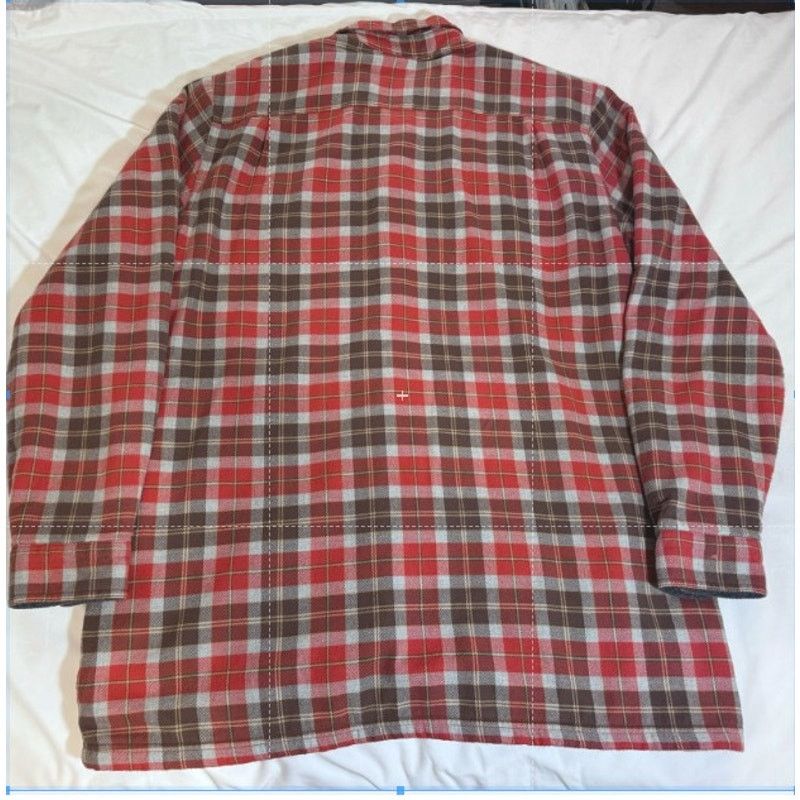 L.L. Bean LL Bean Fleece Lined Flannel Shirt Shacket Orange Brown Men Size US L / EU 52-54 / 3 - 6 Thumbnail