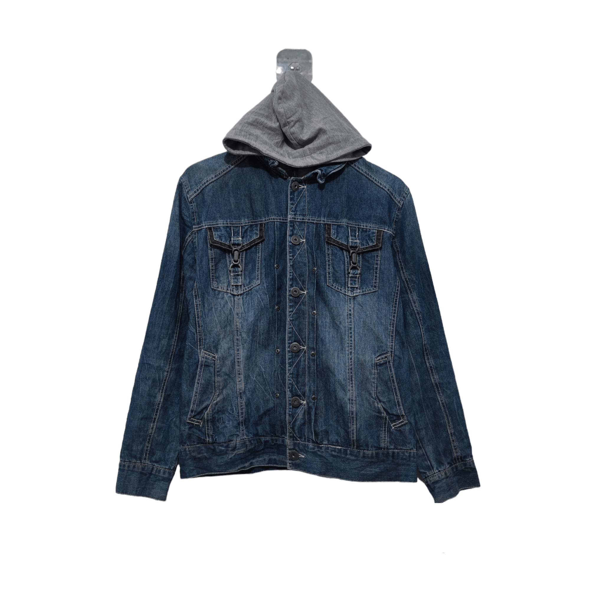 Hysteric Glamour × In The Attic × Japanese Brand Distressed Denim Jacket Hoodie Size US L / EU 52-54 / 3 - 1 Thumbnail