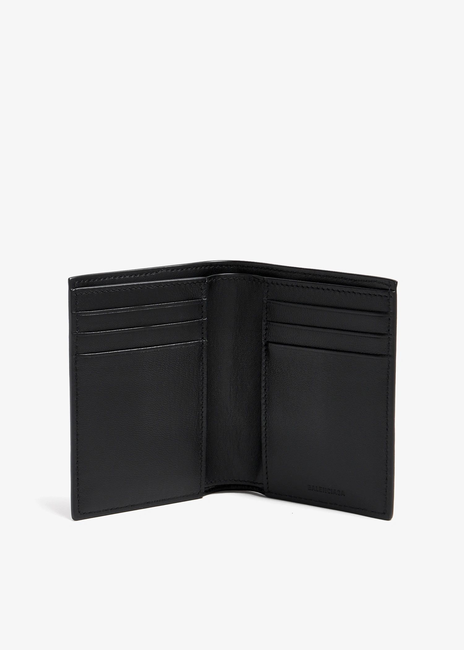 Balenciaga o1srvl11e1025 Size: OS / Car Vertical Bifold Wallet in Black Size ONE SIZE - 4 Thumbnail