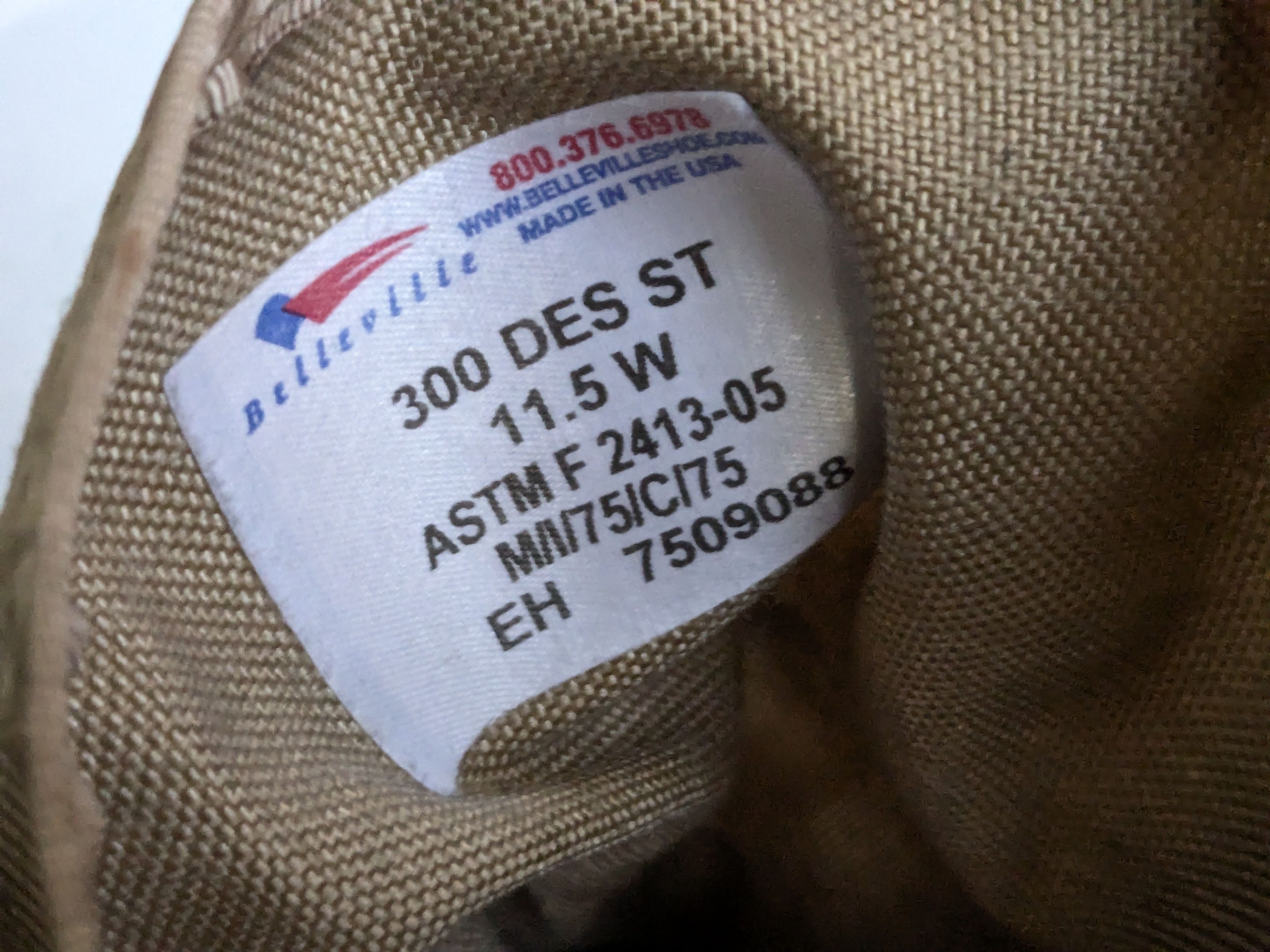 Belleville Belleville Combat Boots Wheat 11.5 Wide Suede Size US 11.5 / EU 44-45 - 7 Thumbnail