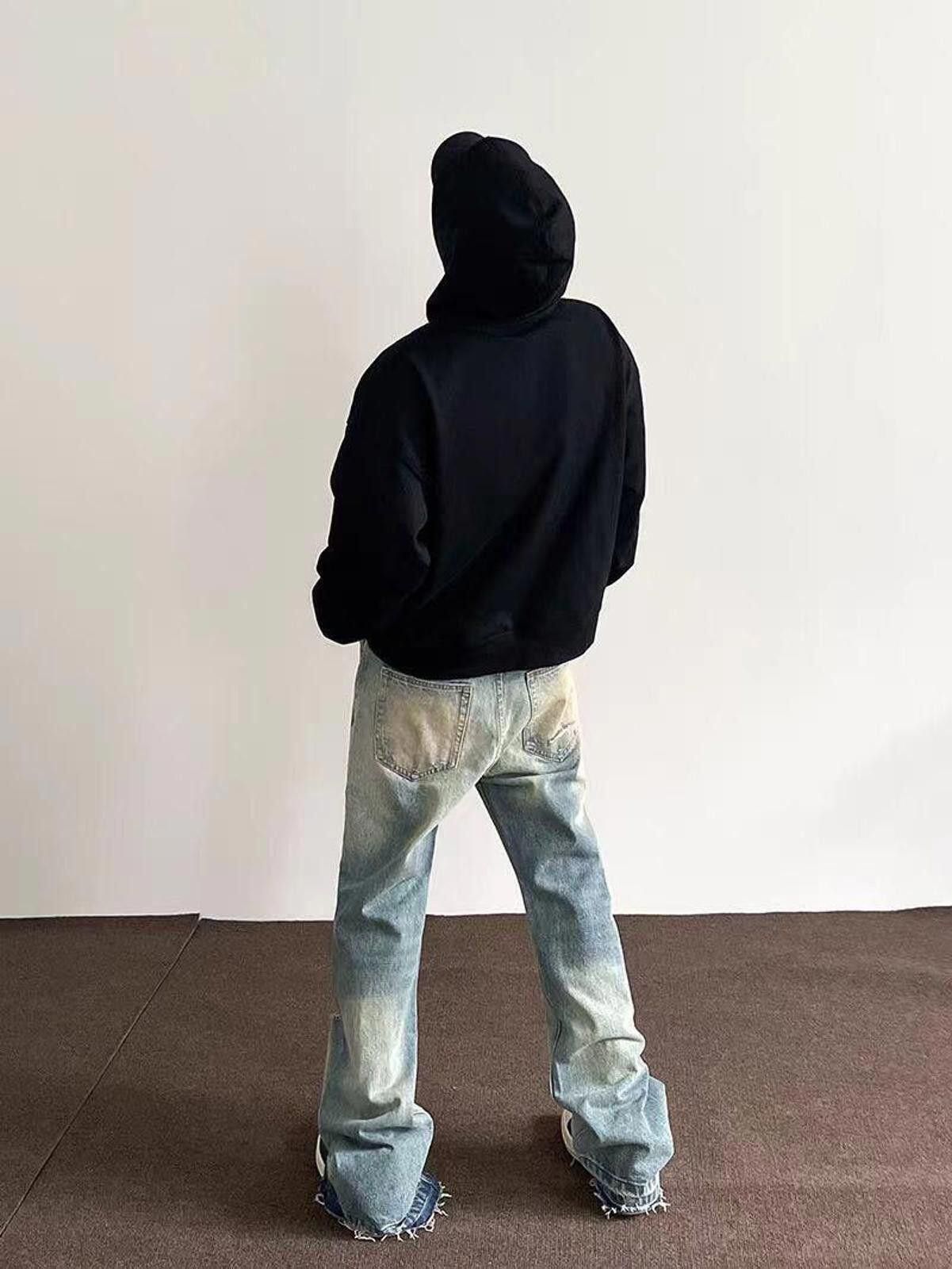 Jean Blue Washed Wide Leg Denim Jeans Size US 32 / EU 48 - 3 Thumbnail