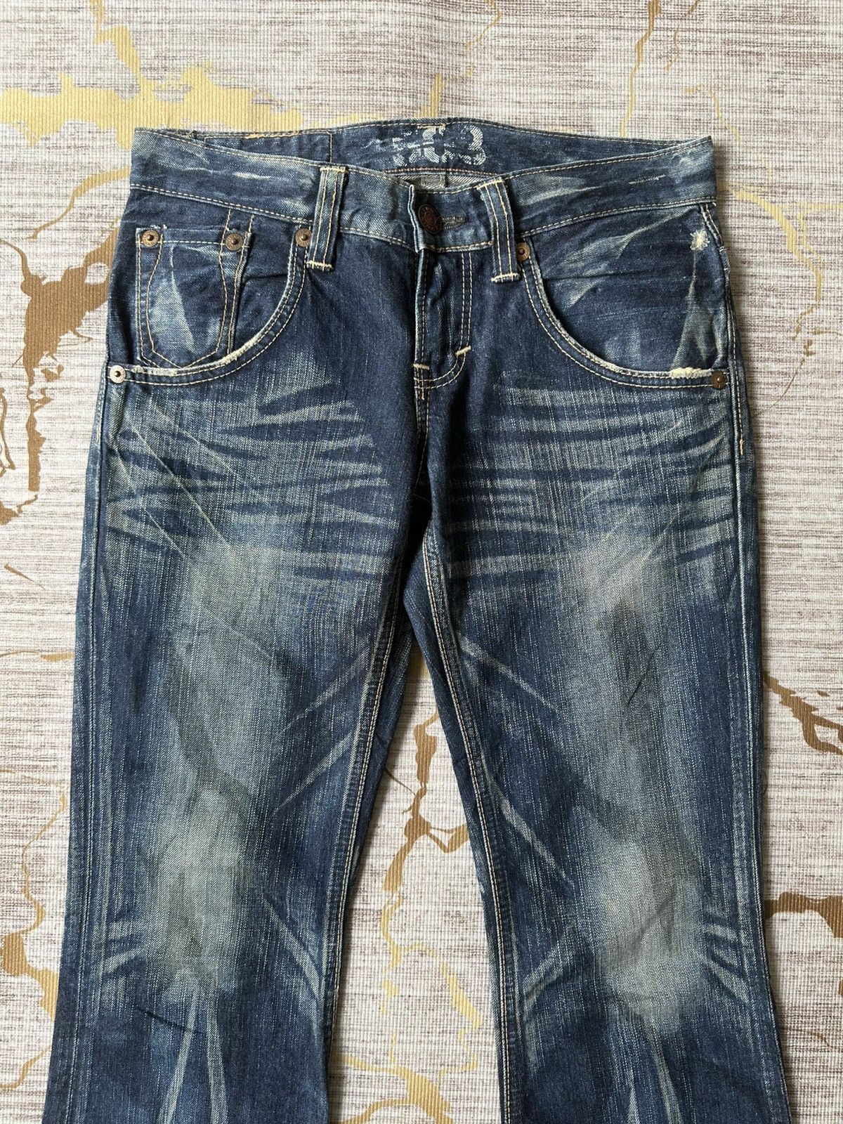 Tornado Mart FLARE Edwin 503 Claw Marks Design Denim Size US 30 / EU 46 - 5 Thumbnail