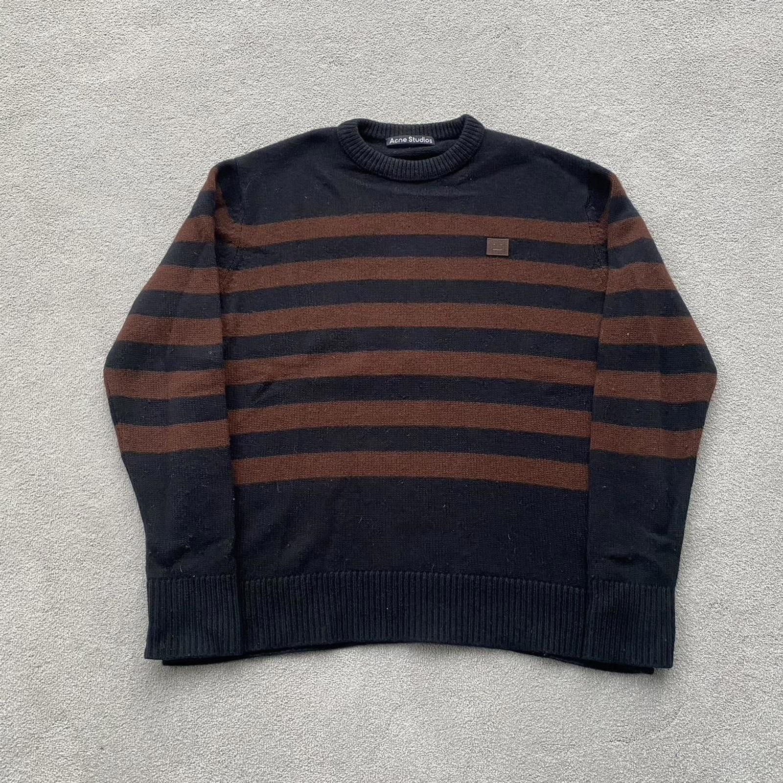 Acne Studios Acne Studios Face Wool Striped Knit Crewneck Jumper Sweater Size US S / EU 44-46 / 1 - 1 Thumbnail