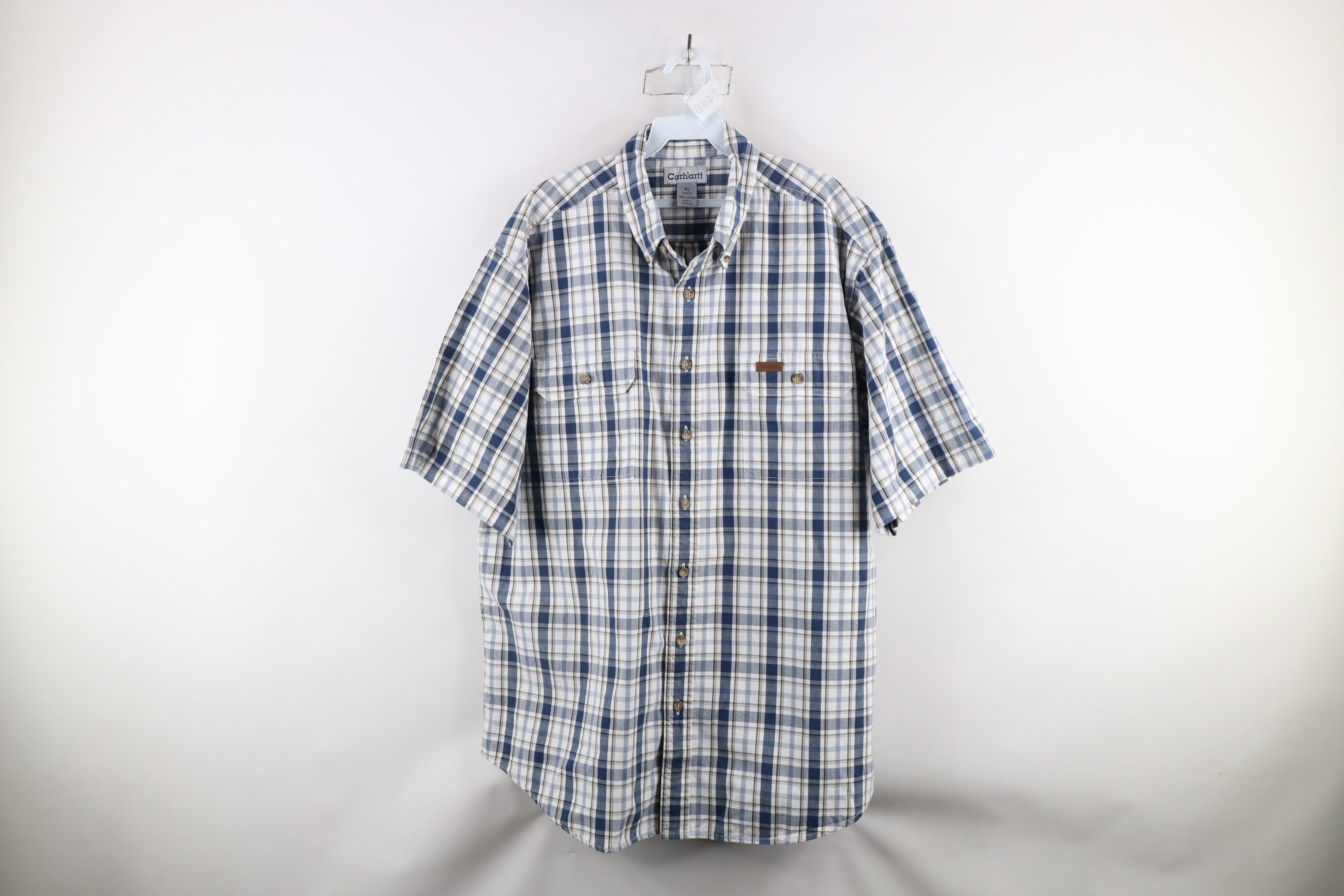 Carhartt × Vintage Vintage Carhartt Pocket Short Sleeve Button Down Shirt Size US XL / EU 56 / 4 - 1 Thumbnail
