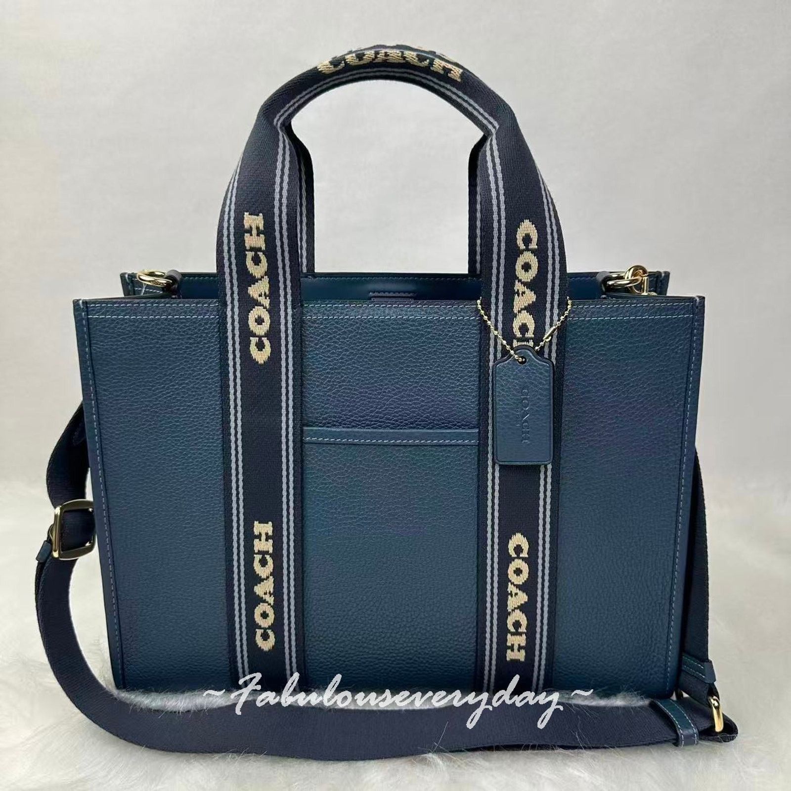Coach Coach Smith Tote Bag Crossbody In Leather/Silver/Denim Size ONE SIZE - 1 Thumbnail