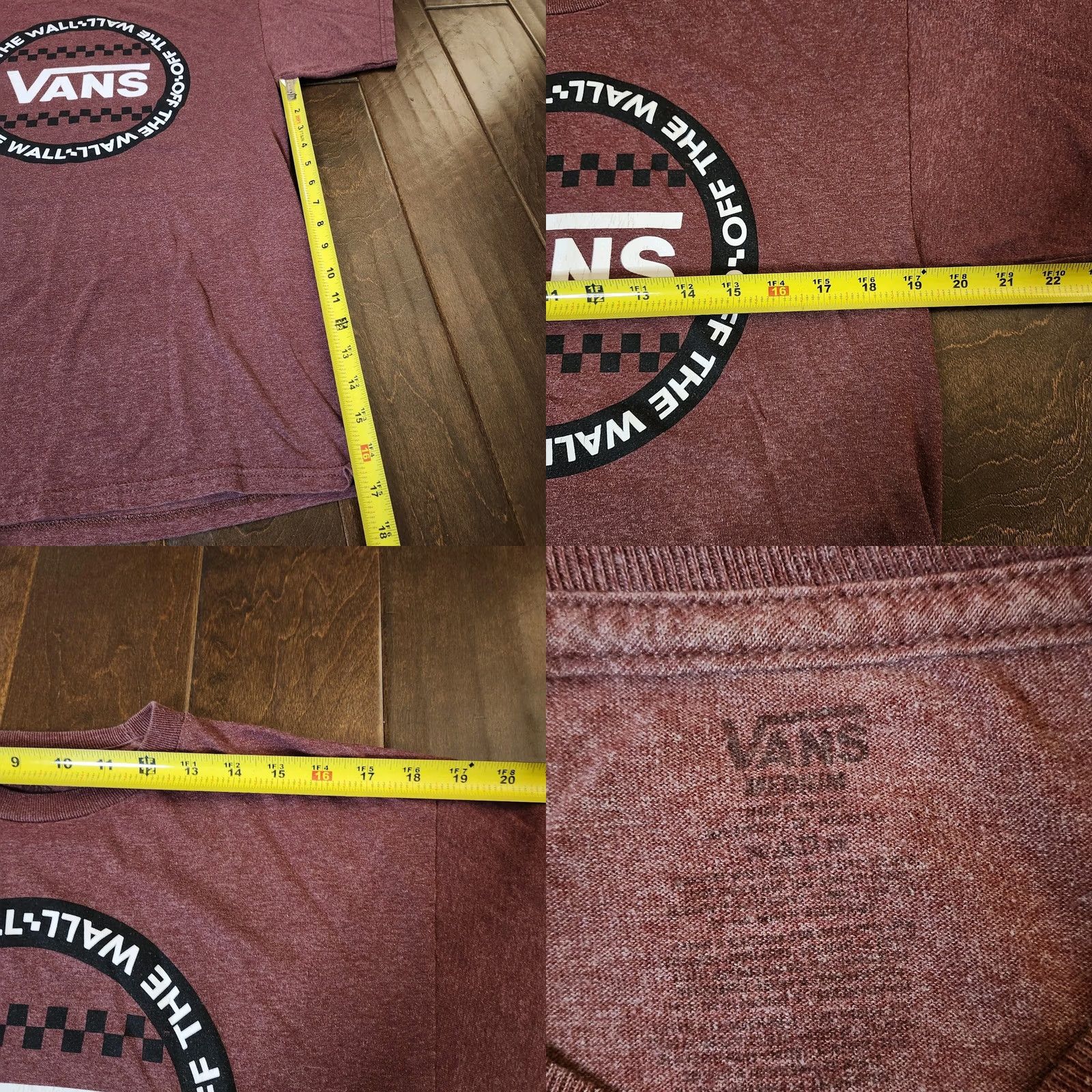 Vans VANS Retro T Shirt Men Red Short Sleeve Off the Wall Tee M Adult Regular Fit Crew Neck Graphic Logo 100% Cotton Knit Vintage: No Size US M / EU 48-50 / 2 - 8 Thumbnail