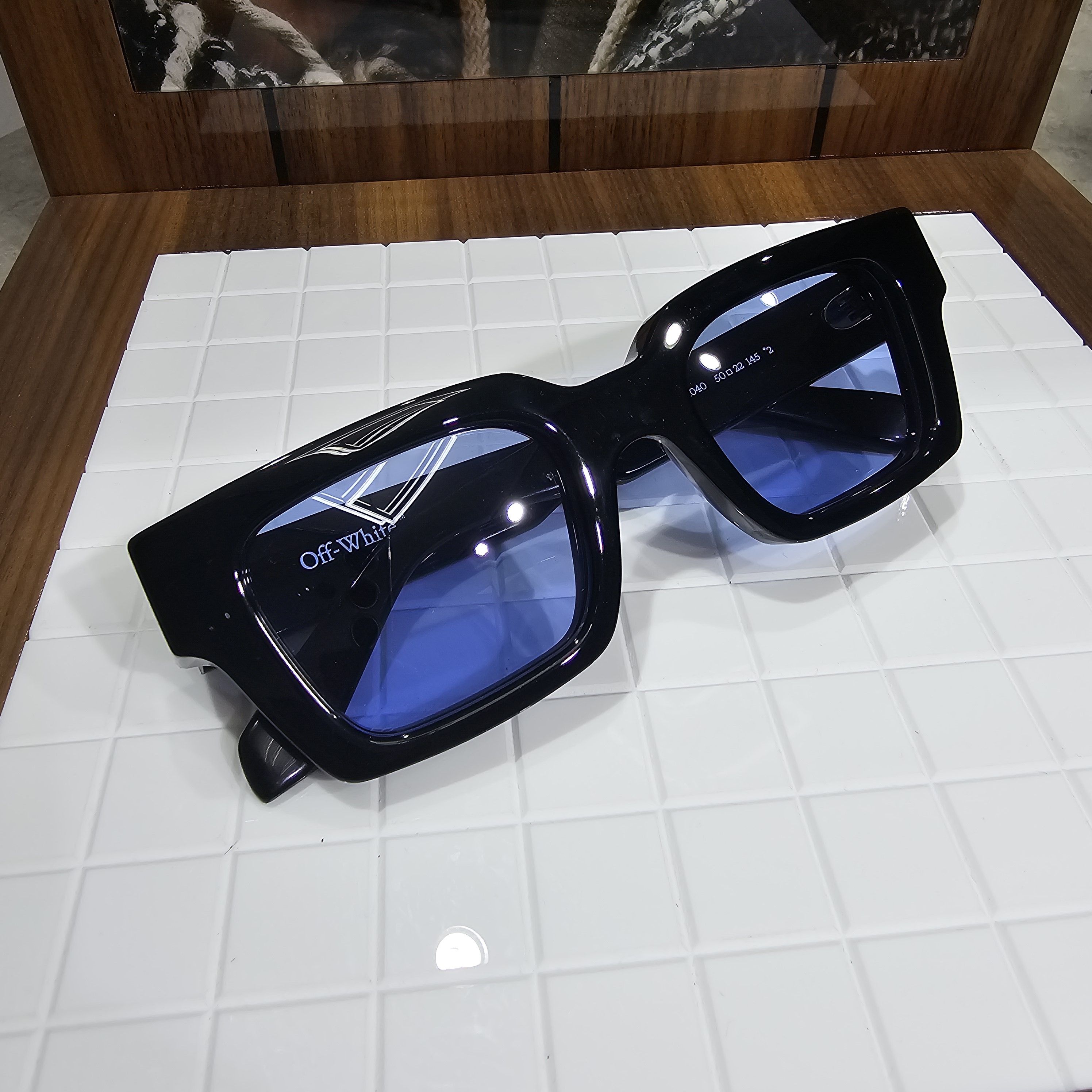 Off-White OFF WHITE Virgil Sunglasses BLACK BLUE Size ONE SIZE - 2 Thumbnail