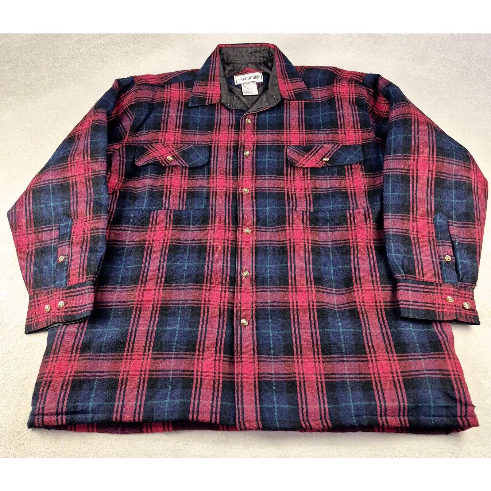 (multee)project Vintage Cambridge Quilt Lined Plaid Button Flannel Large Size US L / EU 52-54 / 3 - 1 Thumbnail