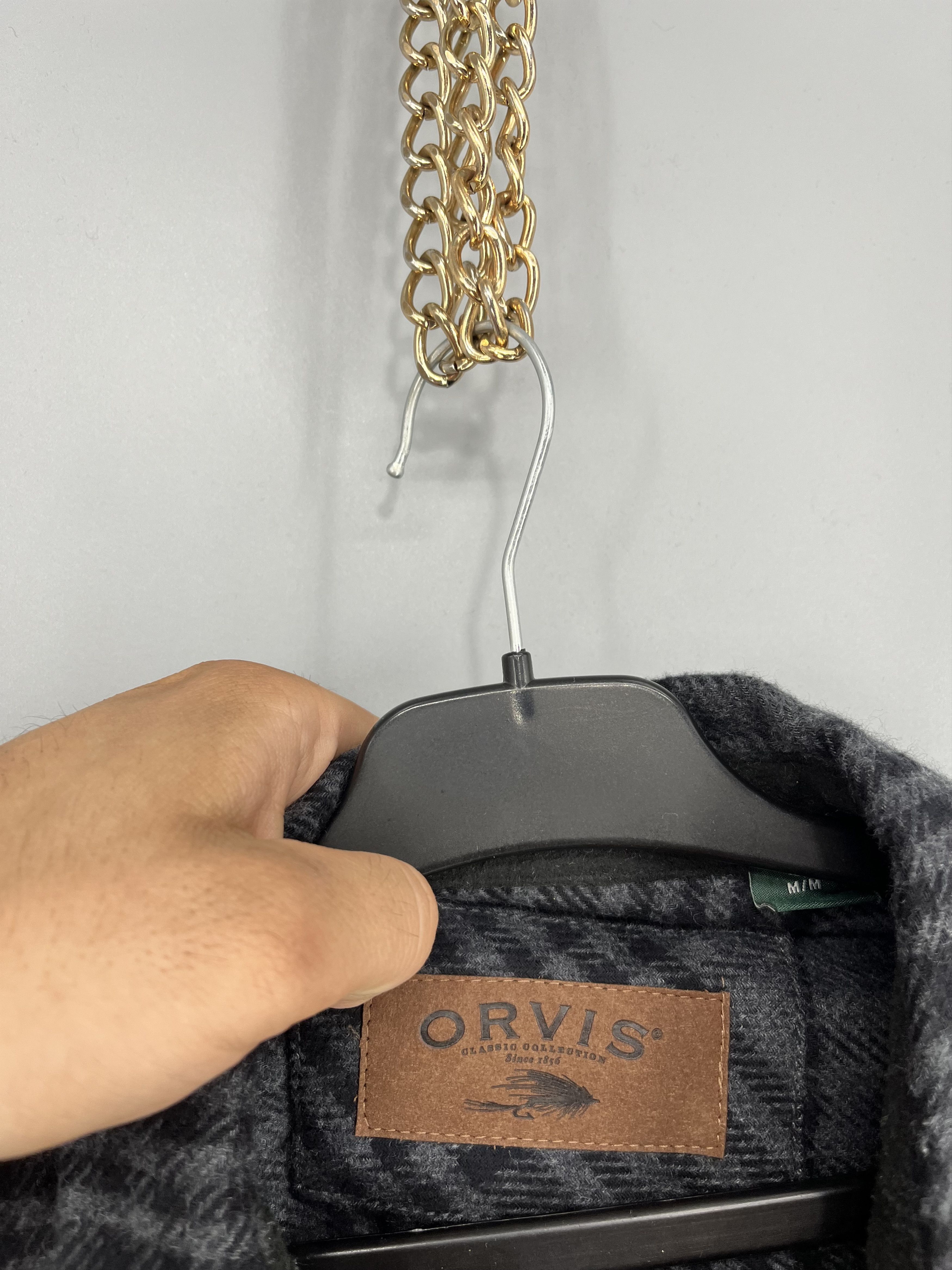 Orvis Orvis Thick Flannel Button Front Shirt Grey Plaid Mens M Size US M / EU 48-50 / 2 - 7 Thumbnail