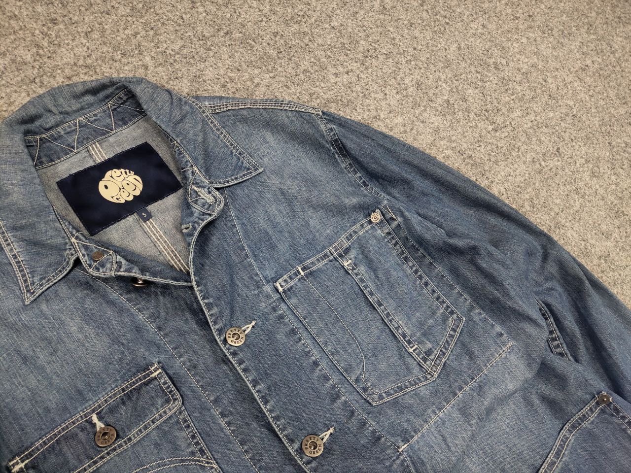 Pretty Green Vtg Pretty Green Design Work Overshirt Pocket Denim Jacket Size US M / EU 48-50 / 2 - 7 Thumbnail