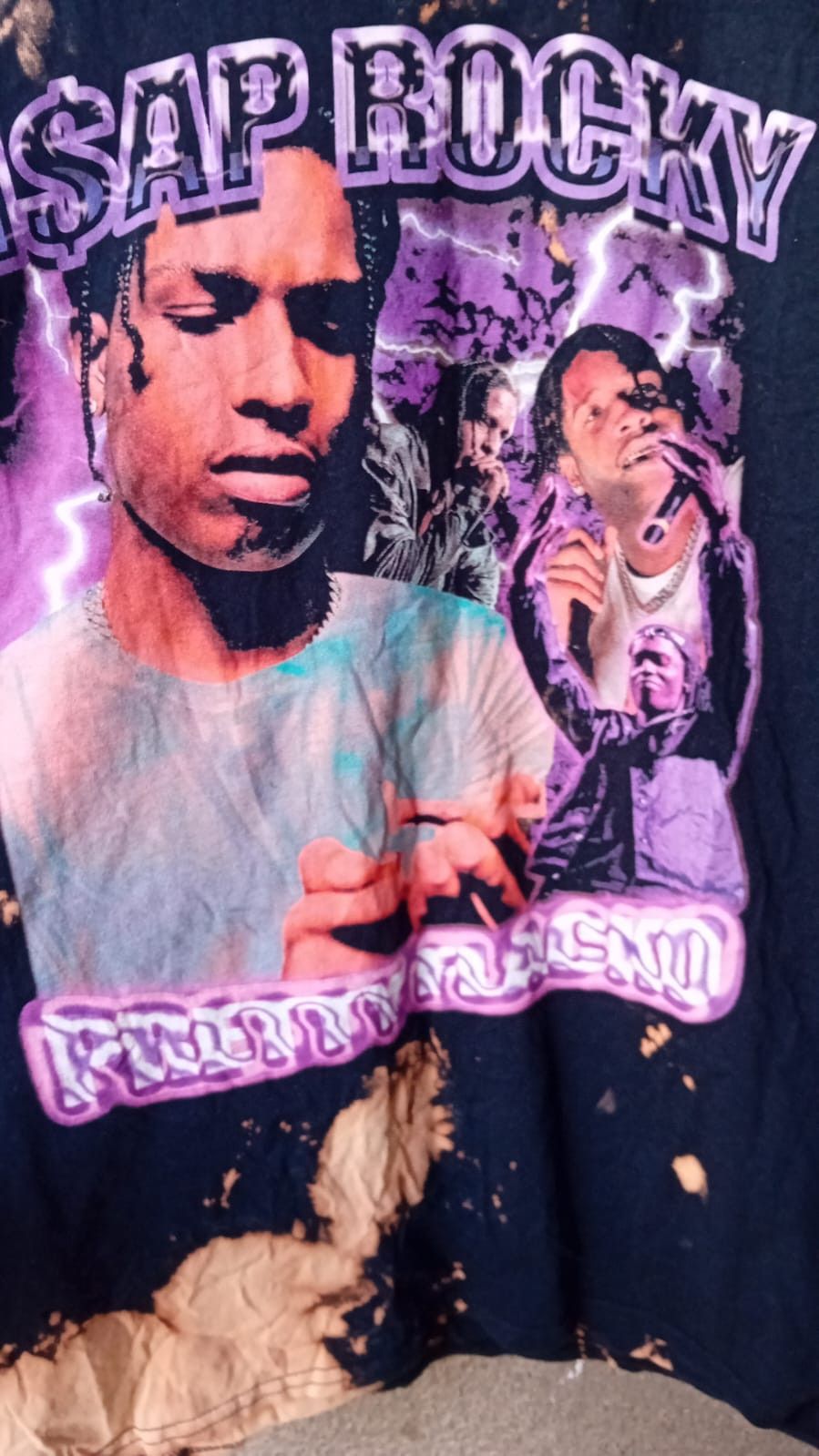 Rap Tees ASAP Rocky Pretty Flacko Bleached Rap T-shirt sz XL Size US XL / EU 56 / 4 - 3 Thumbnail