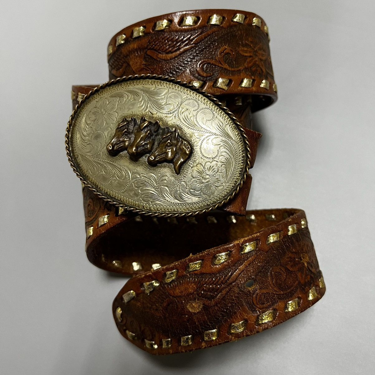Cowboy Equipment × Japanese Brand × Vintage Leather belt vintage y2k cowboy buckle Size ONE SIZE - 8 Thumbnail
