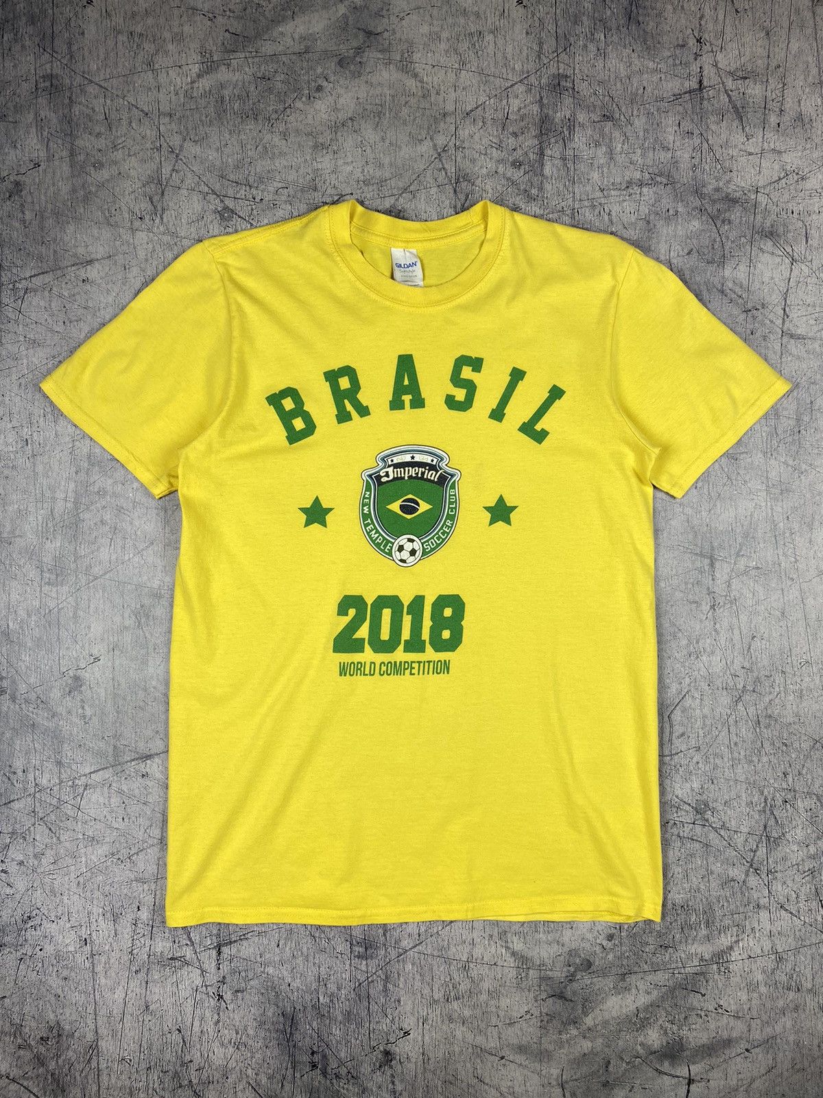 Gildan Vintage Brasil 2018 Soccer Jersey T Shirt Tee Size US M / EU 48-50 / 2 - 2 Thumbnail
