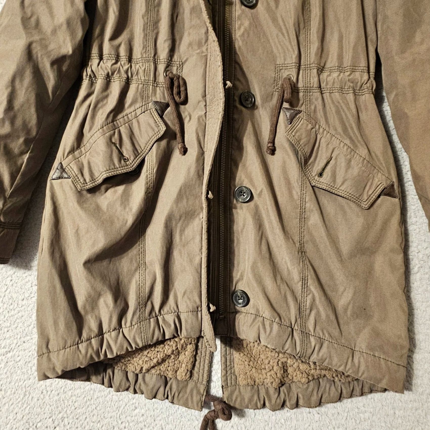 Abercrombie & Fitch Abercrombie & Fitch Parka Jacket Brown Mens Medium Hooded Sherpa Lined Utility Size M / US 6-8 / IT 42-44 - 6 Thumbnail