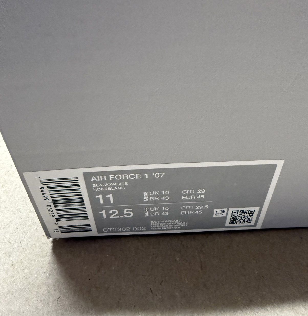 Nike Nike Air Force 1 ‘07 Low AF1 Black White Tumbled Men’s sz 11 Size US 11 / EU 44 - 6 Thumbnail