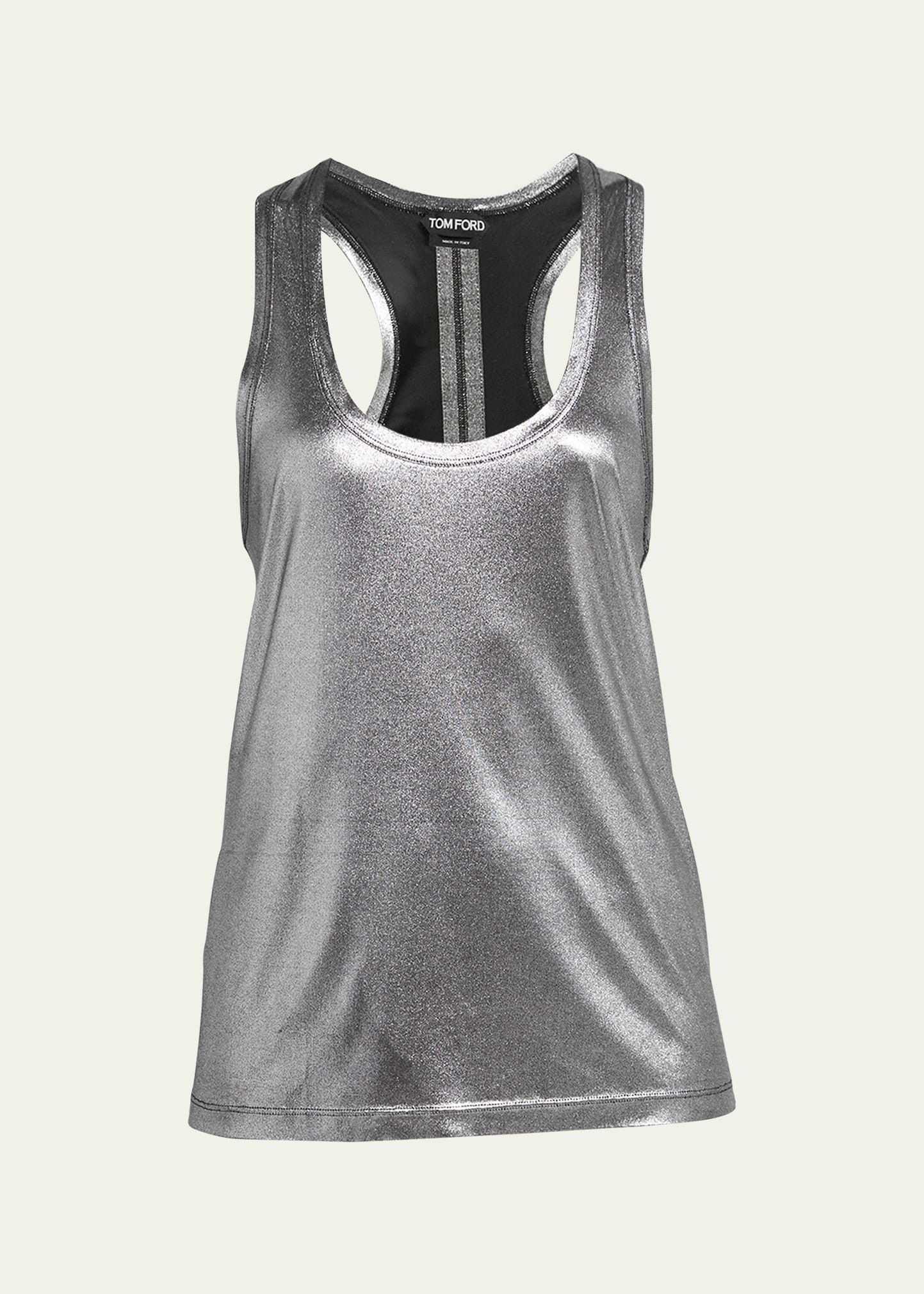 Tom Ford o1w1db10225 TSJ260 Tank Top in Silver Size M / US 6-8 / IT 42-44 - 1 Thumbnail