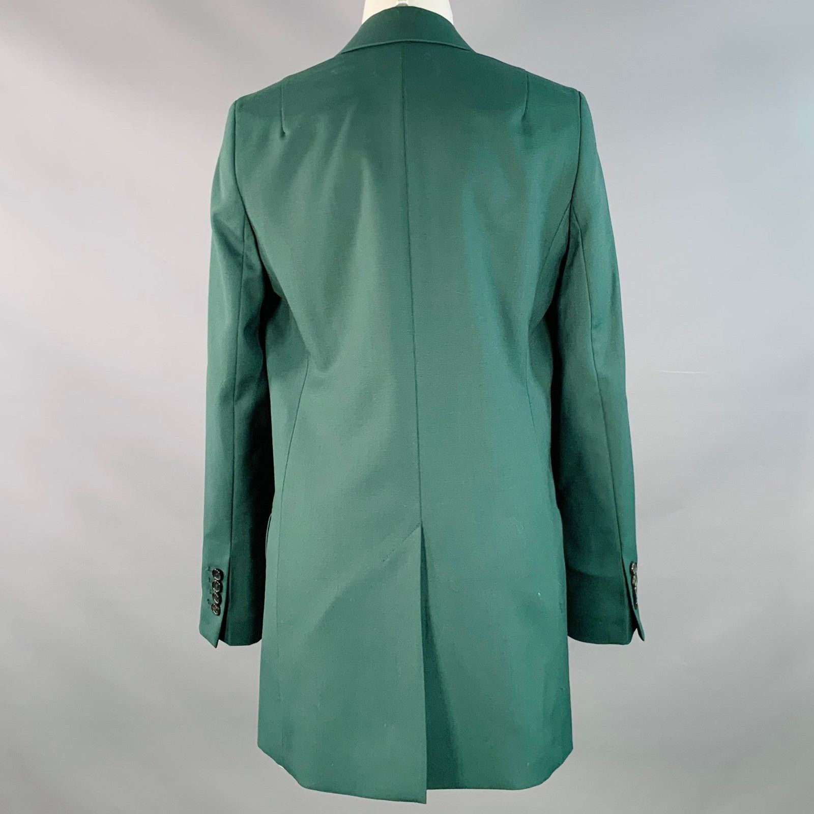 Size S Forest Green Wool Notch Lapel Jacket Blazer