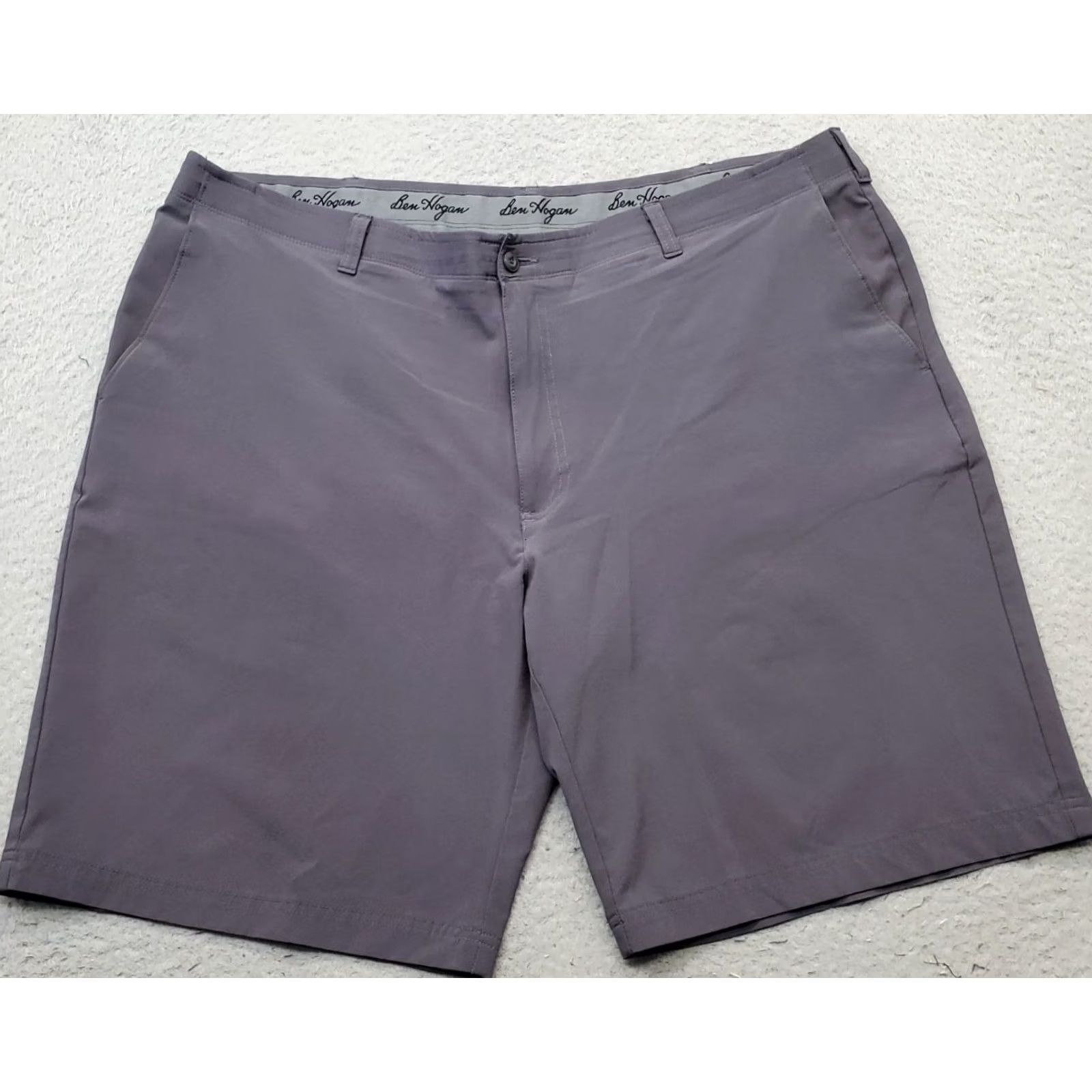 Hogan Ben Hogan Mens Chino Shorts Gray 42 Regular Fit Stretch Waistband Slash Pocket Casual Outdoor Summer 90s Size US 42 / EU 58 - 2 Thumbnail