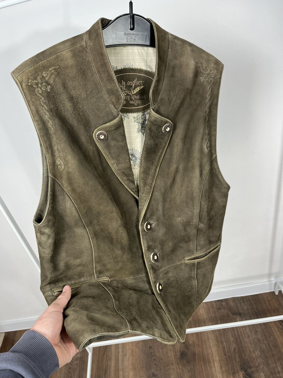 Other Vintage Distressed Leather Vest Brown Western Biker Men 50 Size US M / EU 48-50 / 2 - 5 Thumbnail