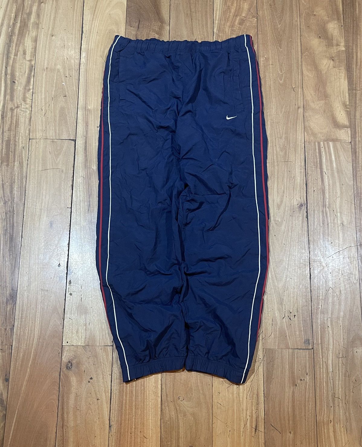 Nike Vintage Blue Nike trackpants L Y2K baggy 3 tones zipper Size US 35 - 1 Thumbnail