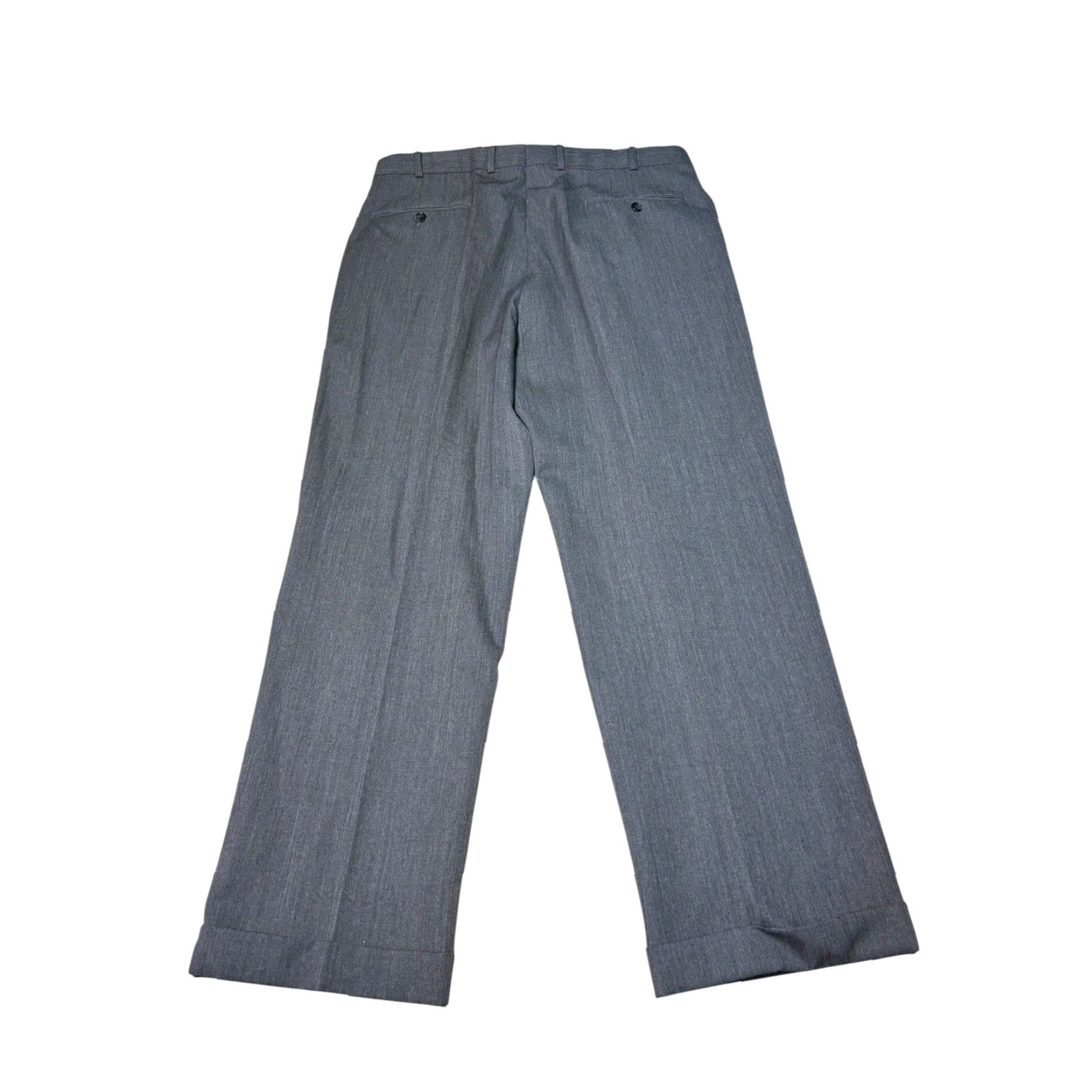 Brooks Brothers Brooks Brothers Mens Dress Pants Wool 100% Pleated Cuffed Gray 38x30 Canada Regular Fit Front Zip Button Pockets Straight Classic Dress Trousers Size US 37 - 6 Thumbnail