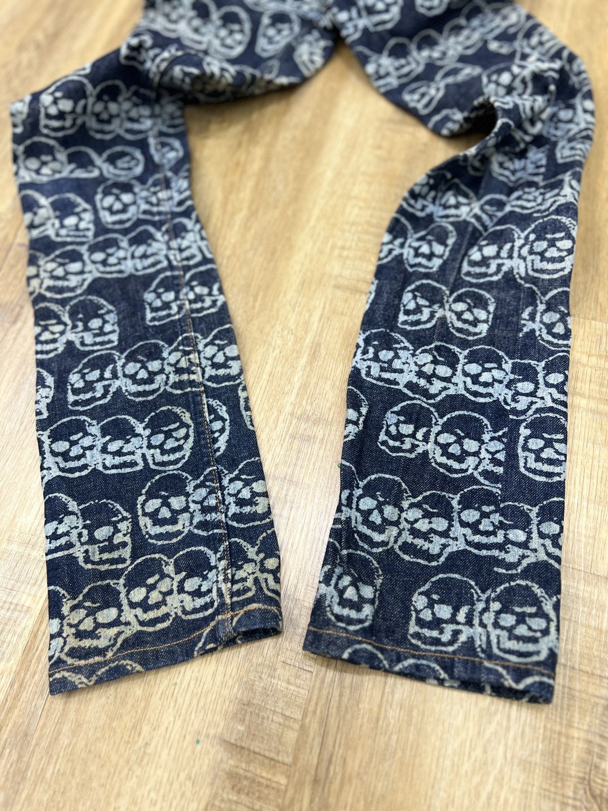 Designer × Hysteric Glamour × Japanese Brand HYSTERIC GLAMOUR FULL PRINT SKULL JAPANESE BRAND DENIM Size US 27 - 7 Thumbnail
