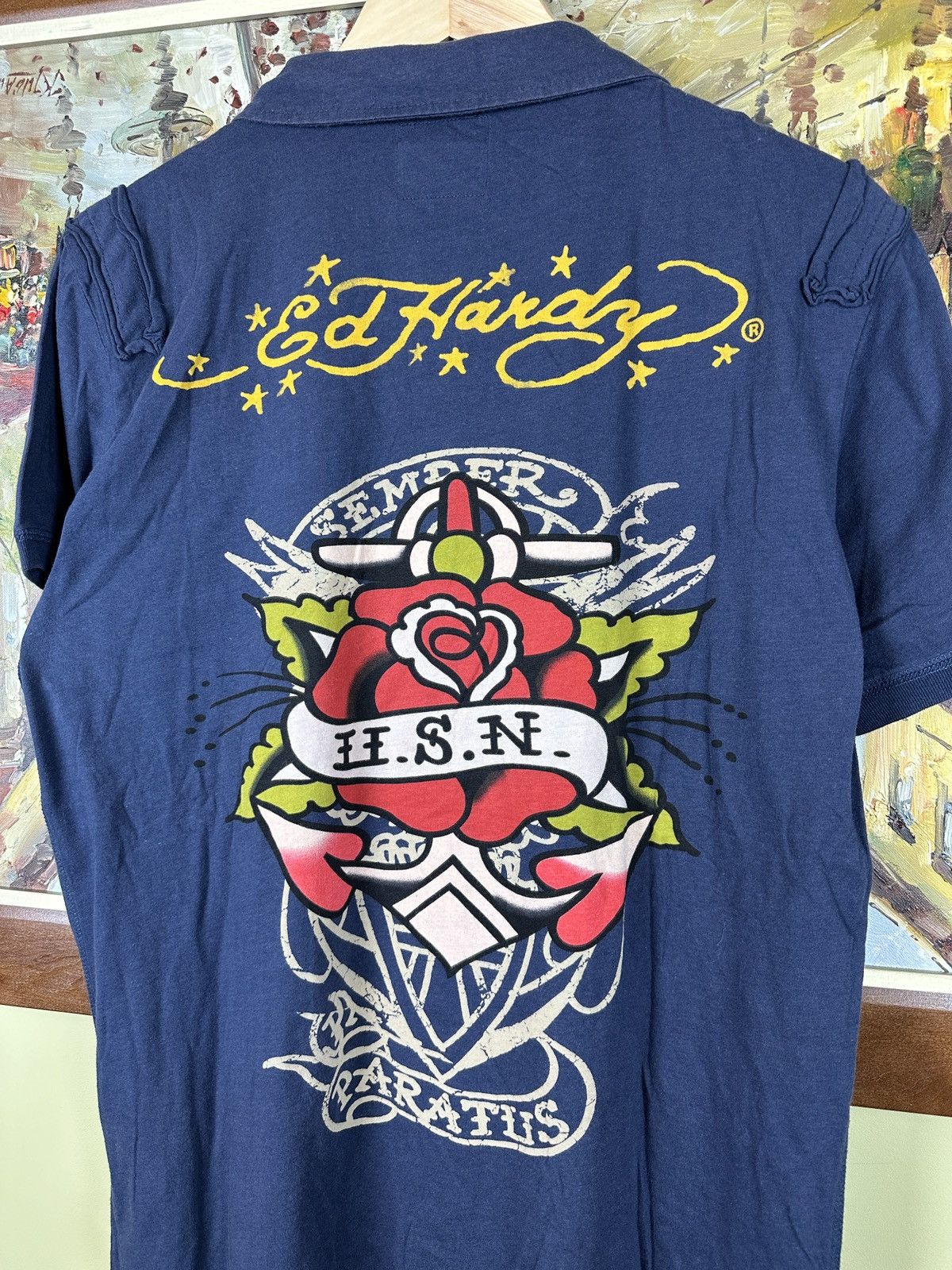 Ed Hardy × Vintage Vintage 2000s Ed Hardy polo shirt Size US M / EU 48-50 / 2 - 4 Thumbnail