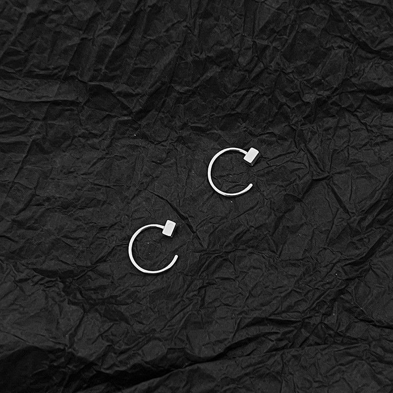 Jewelry × Sterling Silver New Trend Earrings One Pairs Chrome Jewelry Size ONE SIZE - 2 Thumbnail