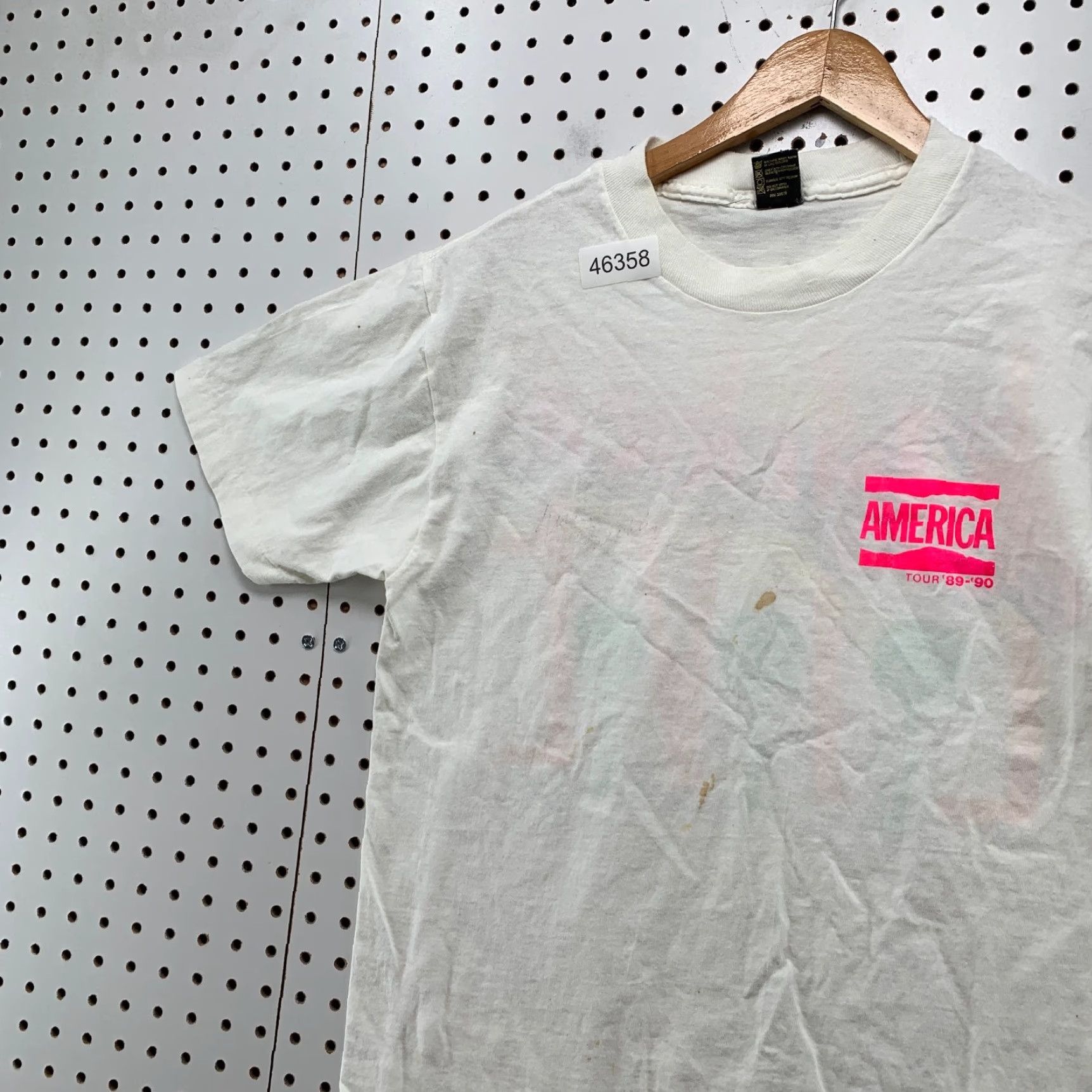 Anvil VINTAGE America Band Live Tour Shirt Men M White Neon 80s USA Shirt Size US M / EU 48-50 / 2 - 4 Thumbnail