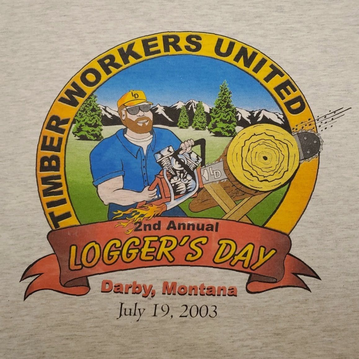 Vintage VTG Timber Workers United Shirt Mens 3XL White Crewneck T-Shirt USA Nature Outdoor 2nd Annual Y2K Mens Size US XXL / EU 58 / 5 - 6 Thumbnail