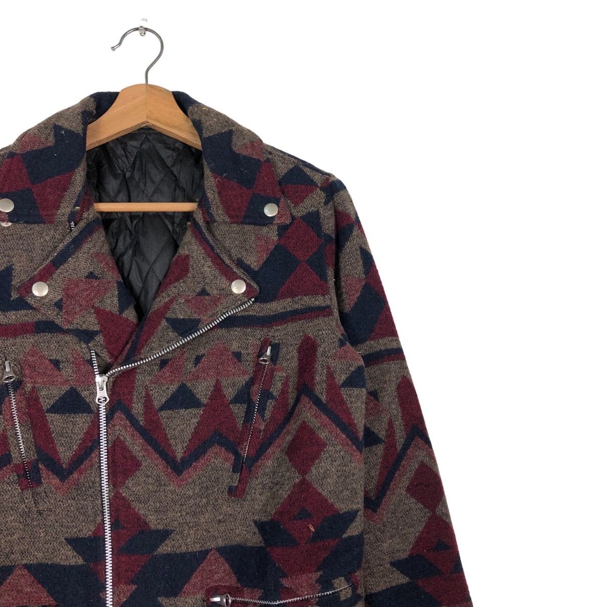 Hysteric Glamour 🔥Vintage Wool Biker Jacket Navajo Design Double Collar Size US M / EU 48-50 / 2 - 6 Thumbnail