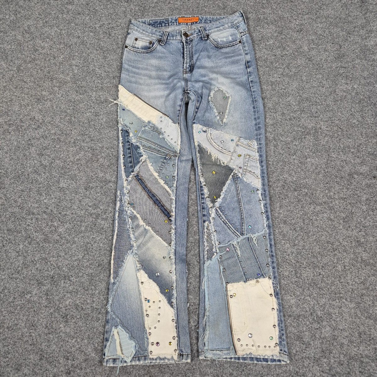 Japanese Brand Unifeel patchwork studded jeans looks like capital Size US 30 / EU 46 - 1 Thumbnail
