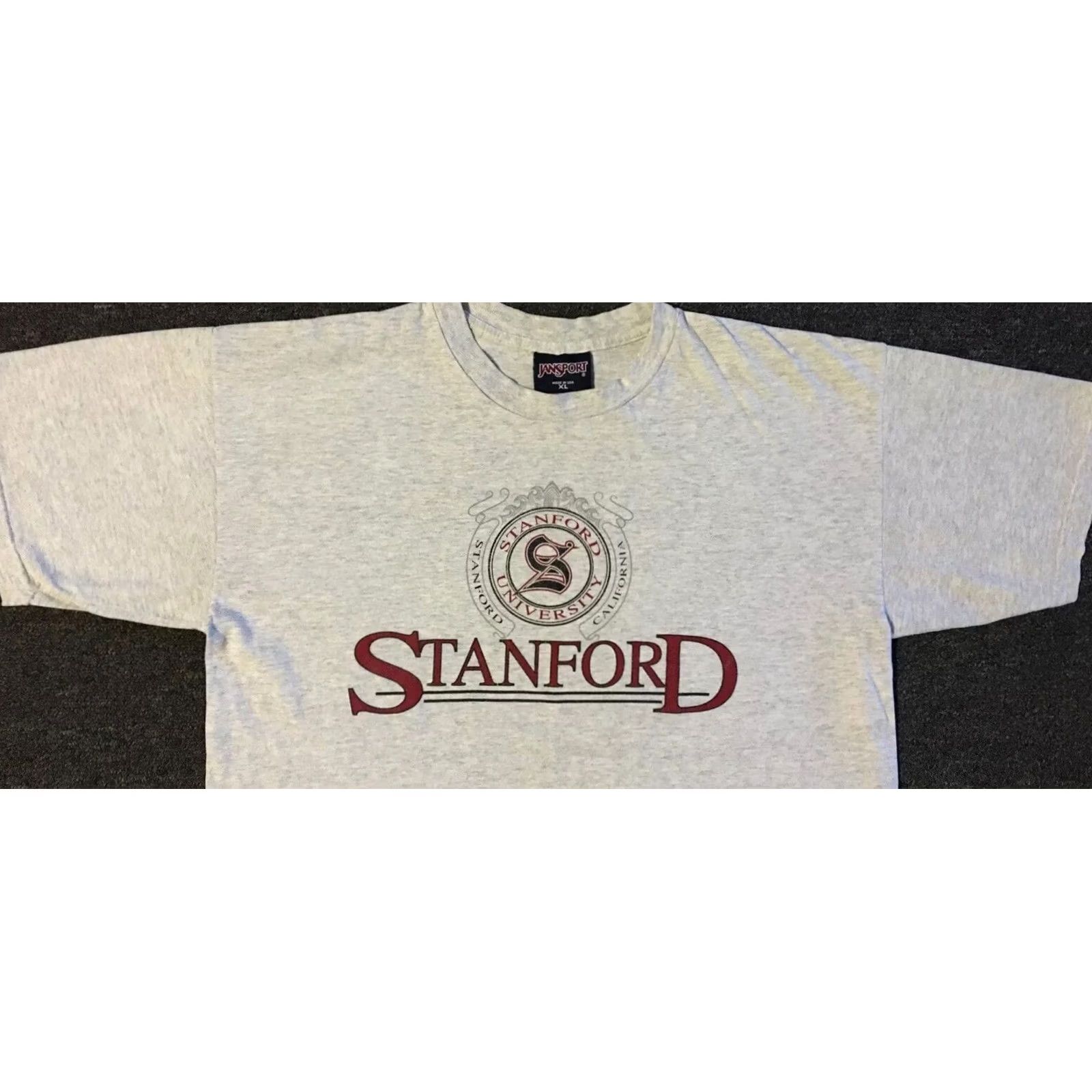 Vintage VINTAGE Stanford University Spellout Shirt XL Gray Mens T-Shirt 90s Grunge College University USA 80s 90s Size US XL / EU 56 / 4 - 6 Thumbnail
