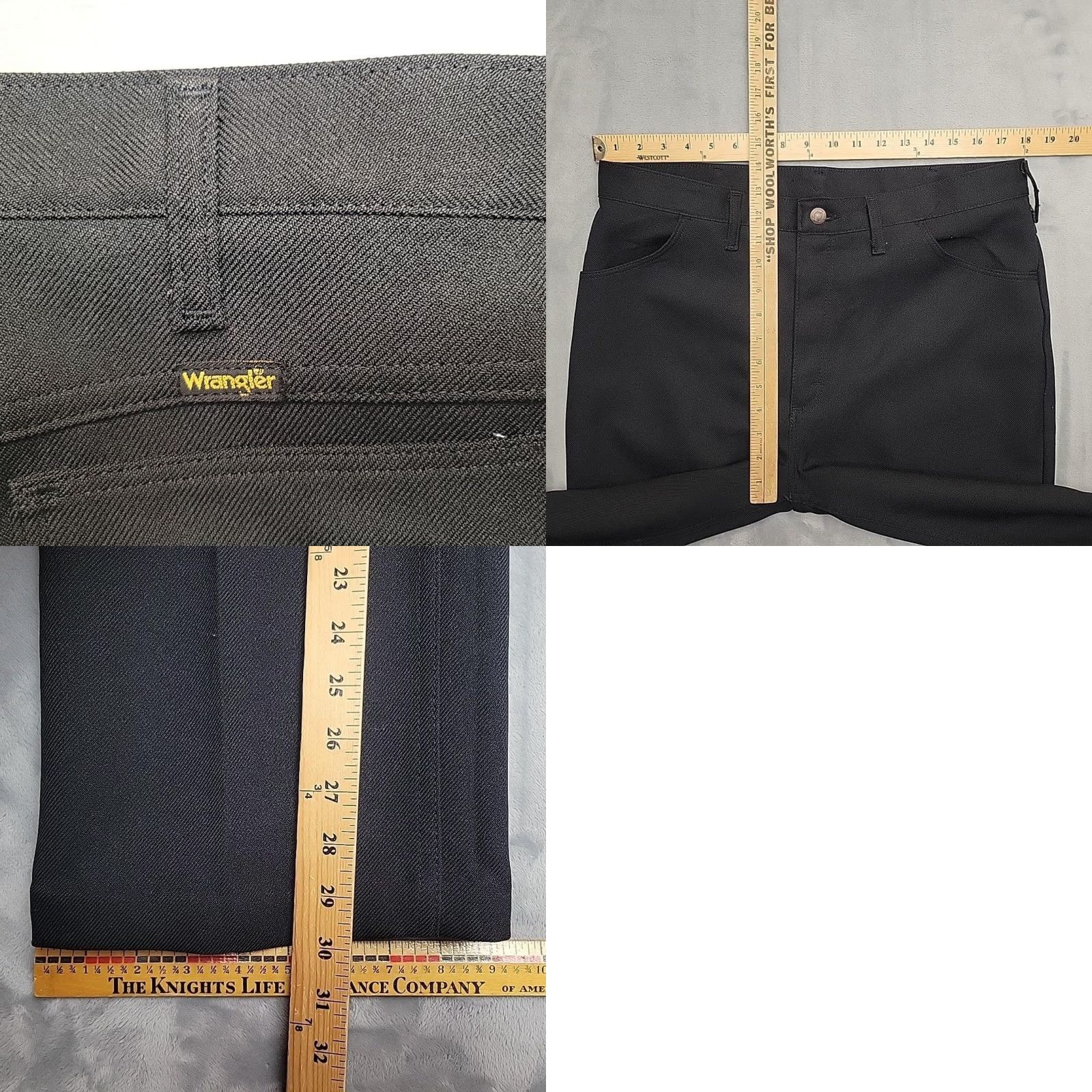 Wrangler VINTAGE Wrangler Pants Mens 38x31 Black Regular Fit Twill Western Work Made in USA Size US 38 / EU 54 - 8 Thumbnail