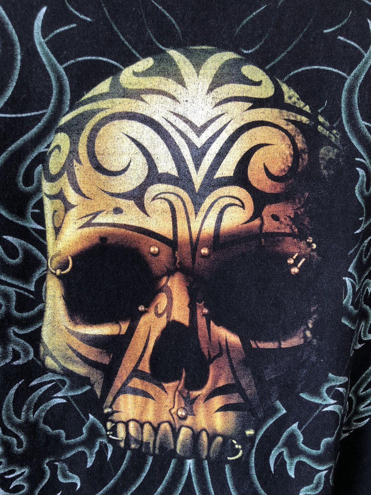 Vintage Vintage Head Skull Tatoo Art Rare Tee Size US L / EU 52-54 / 3 - 4 Thumbnail