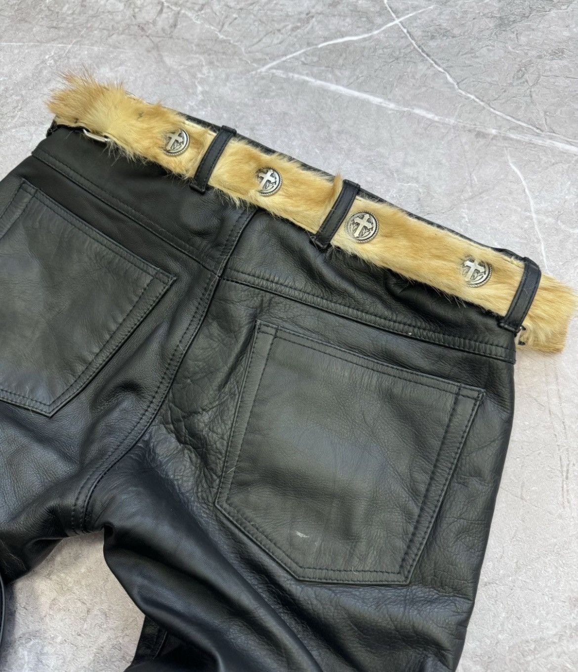 Hysteric Glamour × If Six Was Nine SALE💣💣AVANT-GARDE GOTHIC LEATHER fur BELT RICK OWENS STYLE Size ONE SIZE - 10 Thumbnail