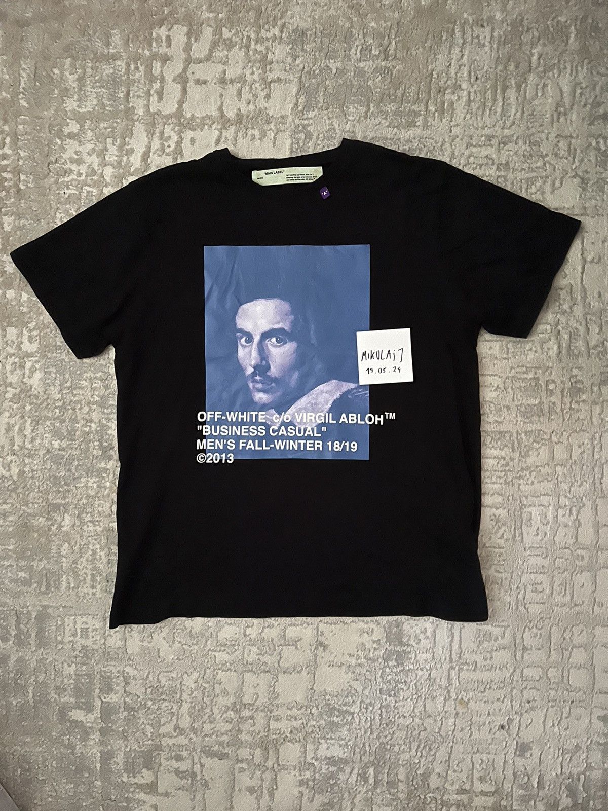 image of Off White Off-White Business Casual Bernini Tee 2018-2019 in Black, Men's (Size Medium)