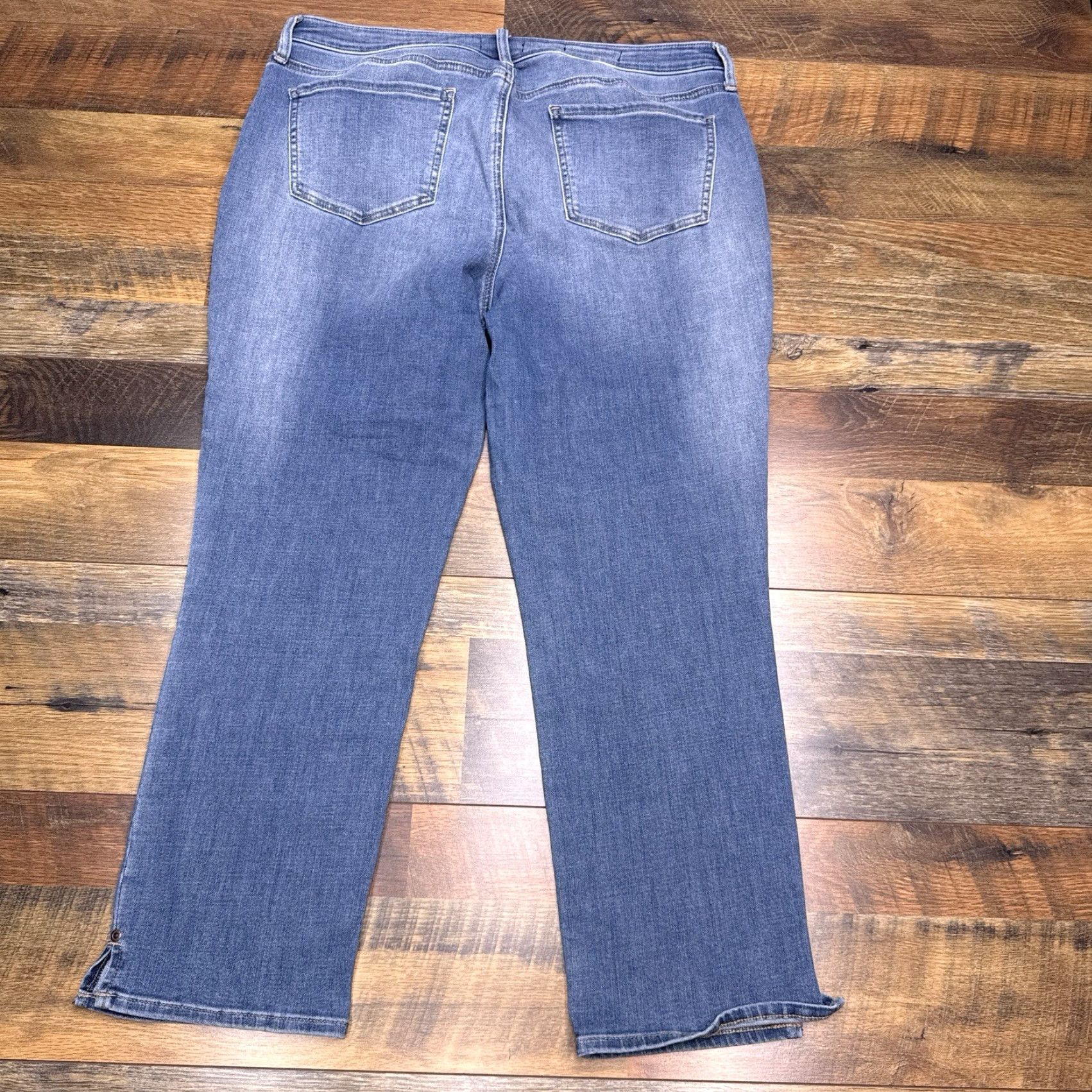 NYDJ NYDJ Jeans Womens 14P Petite Mid Rise Stretch Denim 5-Pocket City Blue Slim Tapered Size 36" / US 14 / IT 50 - 3 Thumbnail