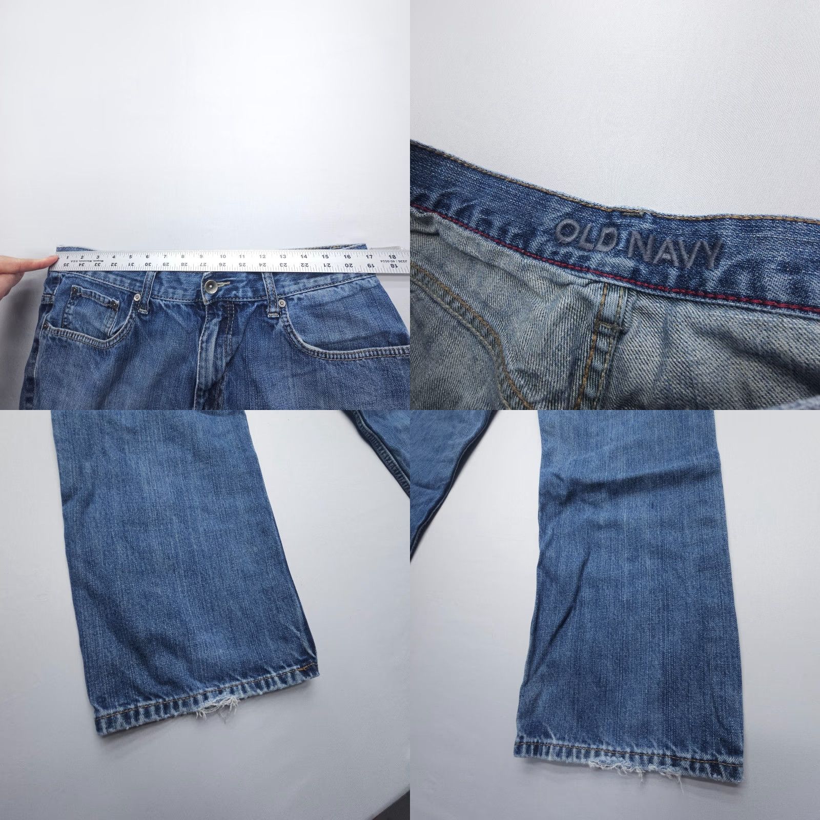Old Navy VINTAGE Old Navy Jeans Mens 34x32 Straight 5-Pocket Denim Dark Blue Dark Fade 34 in Regular Rise Mid Mens Jeans Size US 34 / EU 50 - 8 Thumbnail