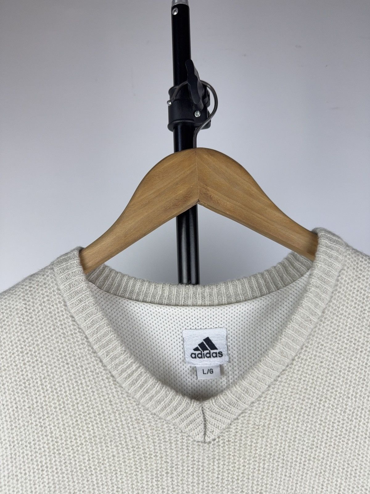 Adidas Vintage 00s Retro Adidas Golf Y2K Cream Wool Vest Size L / US 10 / IT 46 - 4 Thumbnail