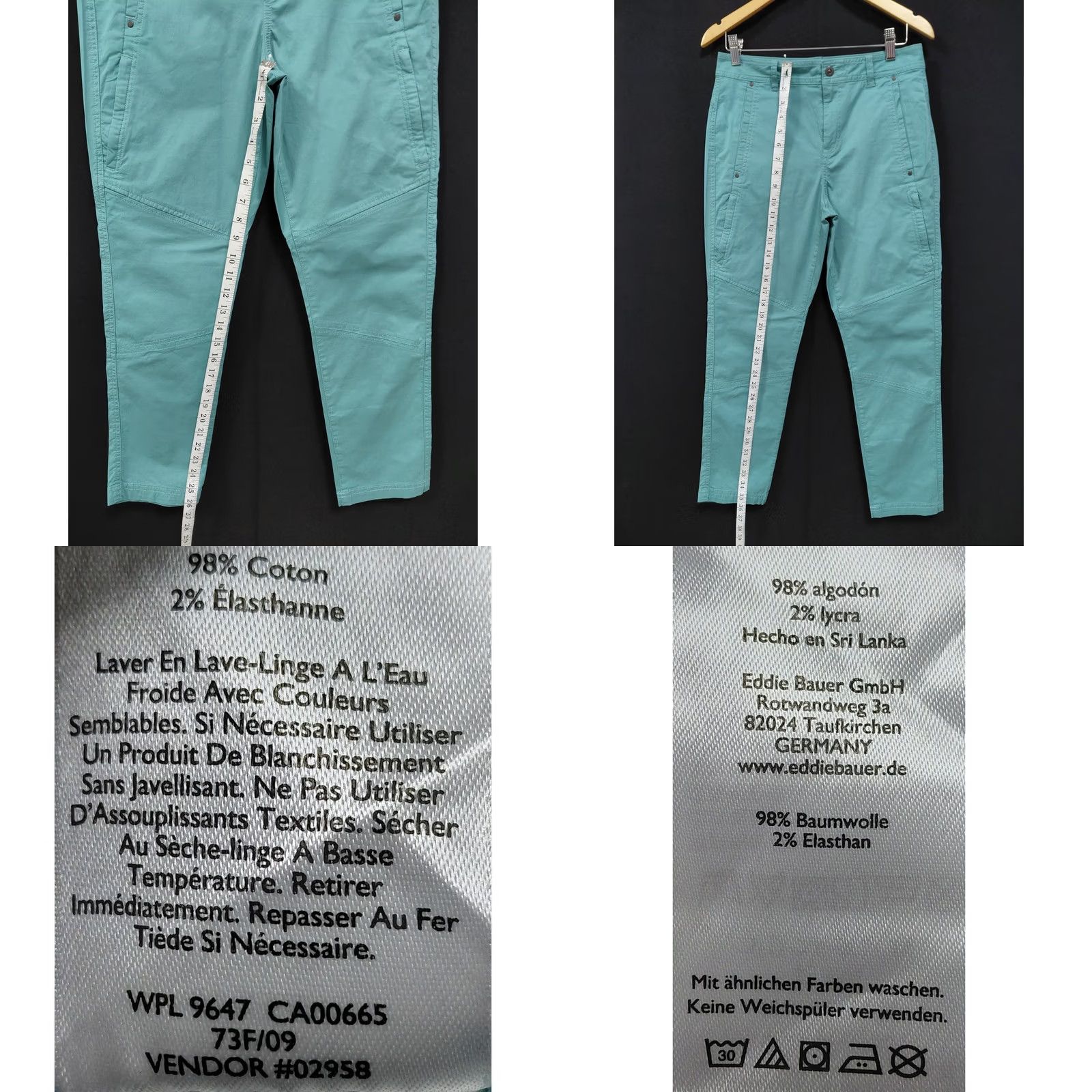 Eddie Bauer Eddie Bauer Womens Teal Pants Solid Knit Size 6 Size 28" / US 6 / IT 42 - 8 Thumbnail