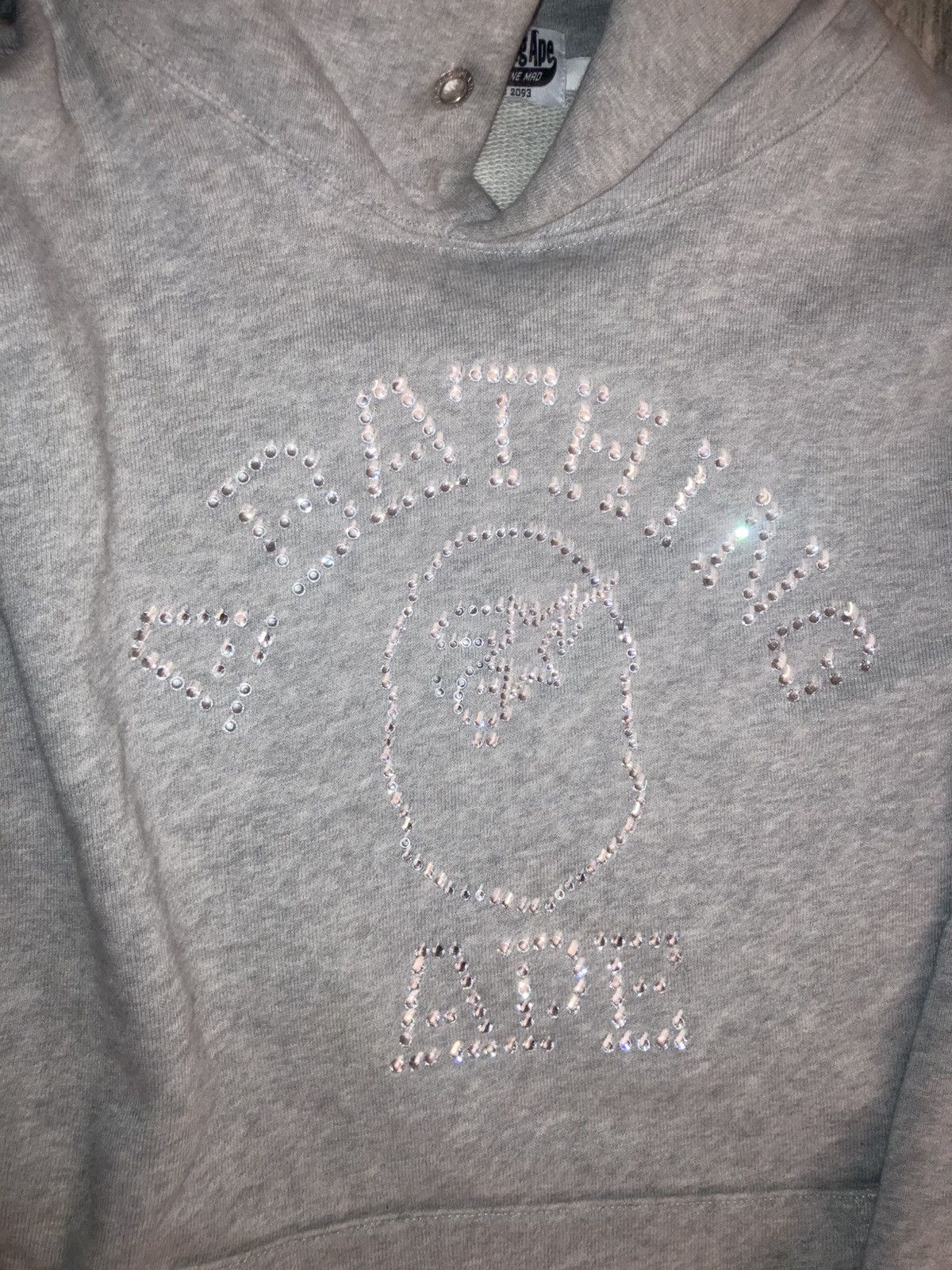 Bape *NEW* RHINESTONE COLLEGE PULLOVER HOODIE Size US L / EU 52-54 / 3 - 3 Thumbnail
