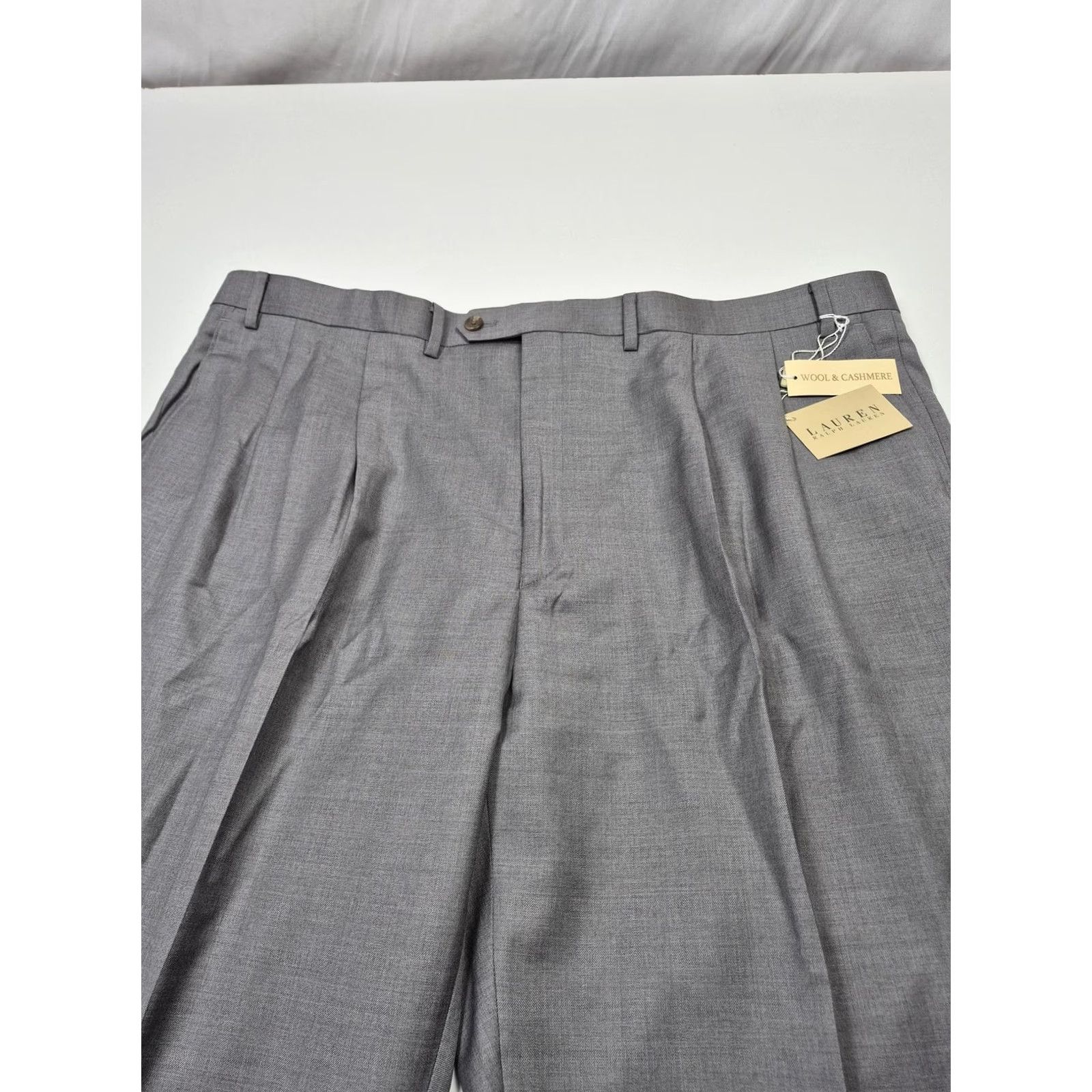 Ralph Lauren Ralph Lauren Dress Pants Mens 46x36 Gray Wool Cashmere Pleated NWT VTG Size US 30 / EU 46 - 2 Thumbnail