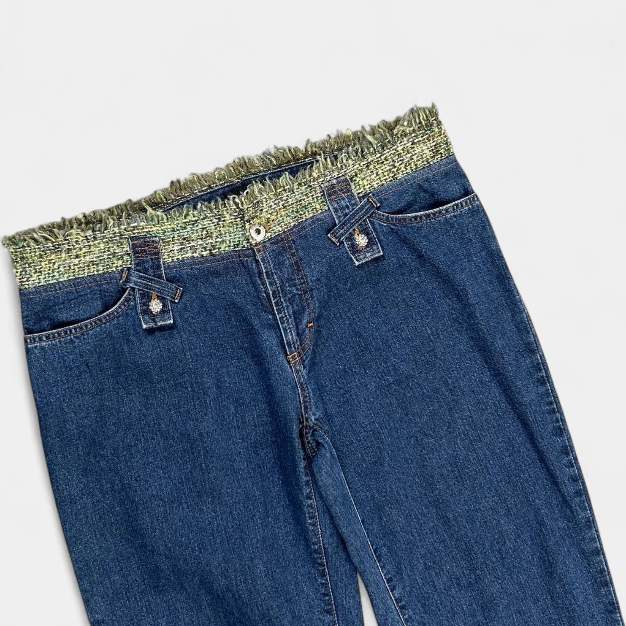 Dolce & Gabbana Dolce & Gabbana Green Tweed Denim Pants Size US 30 / EU 46 - 2 Thumbnail