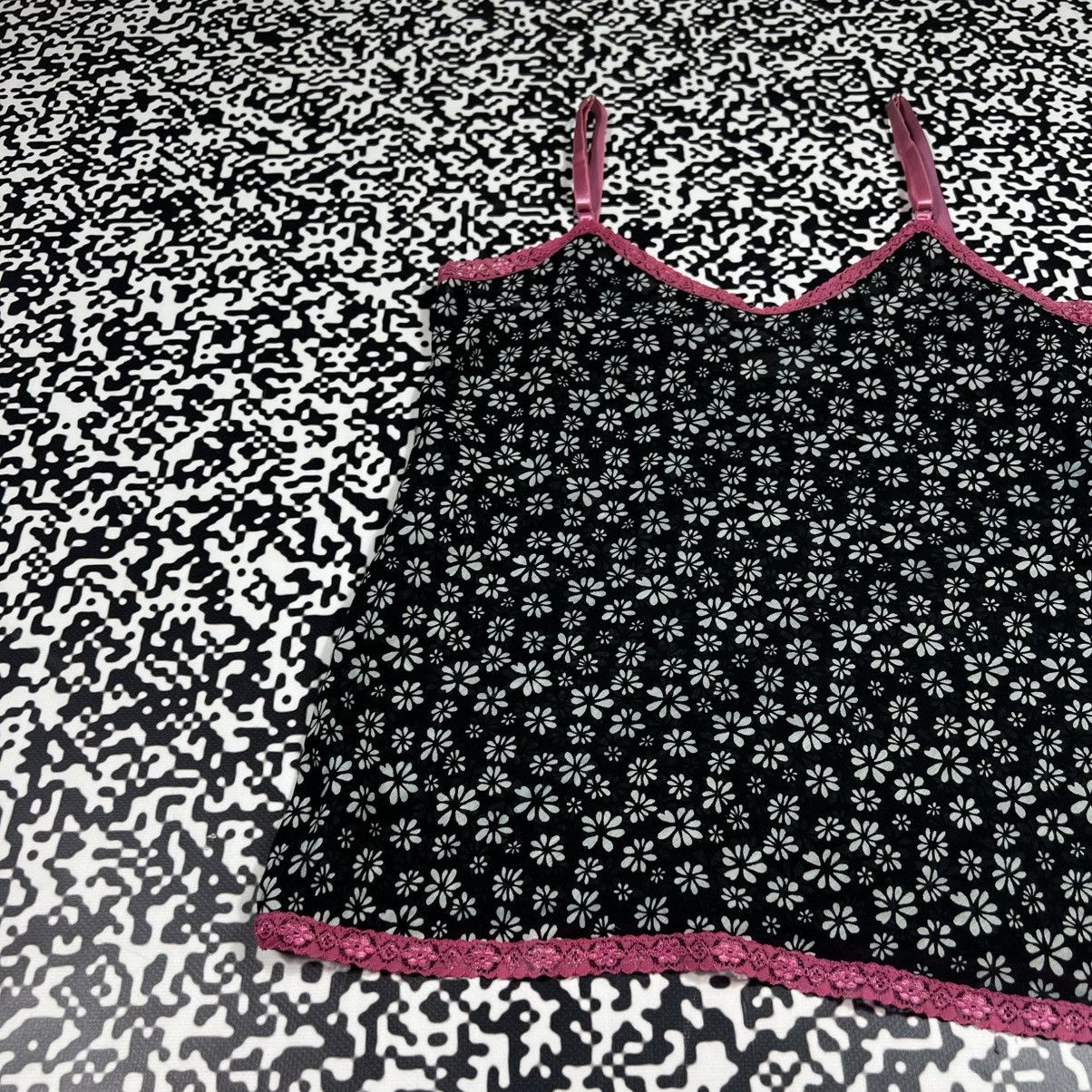 Vintage Vintage Y2K Sexy Mesh Floral Monogram Flower Print Tank Top Size S / US 4 / IT 40 - 7 Thumbnail