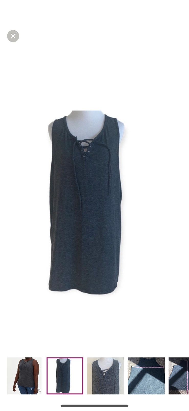 Torrid Torrid 3x rib crew neck lace up tank top Size 3XL / US 20-22 - 1 Thumbnail